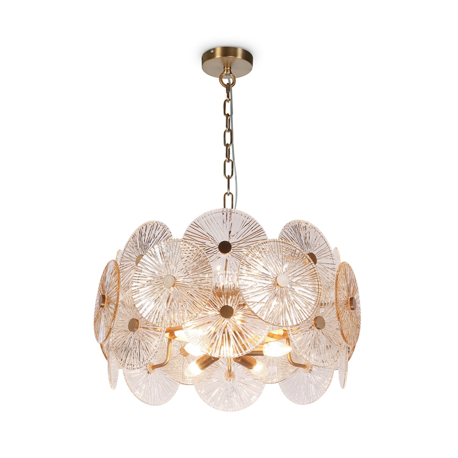 Maytoni pendant light Aster, glass, Ø 62.6 cm, 8 x E14