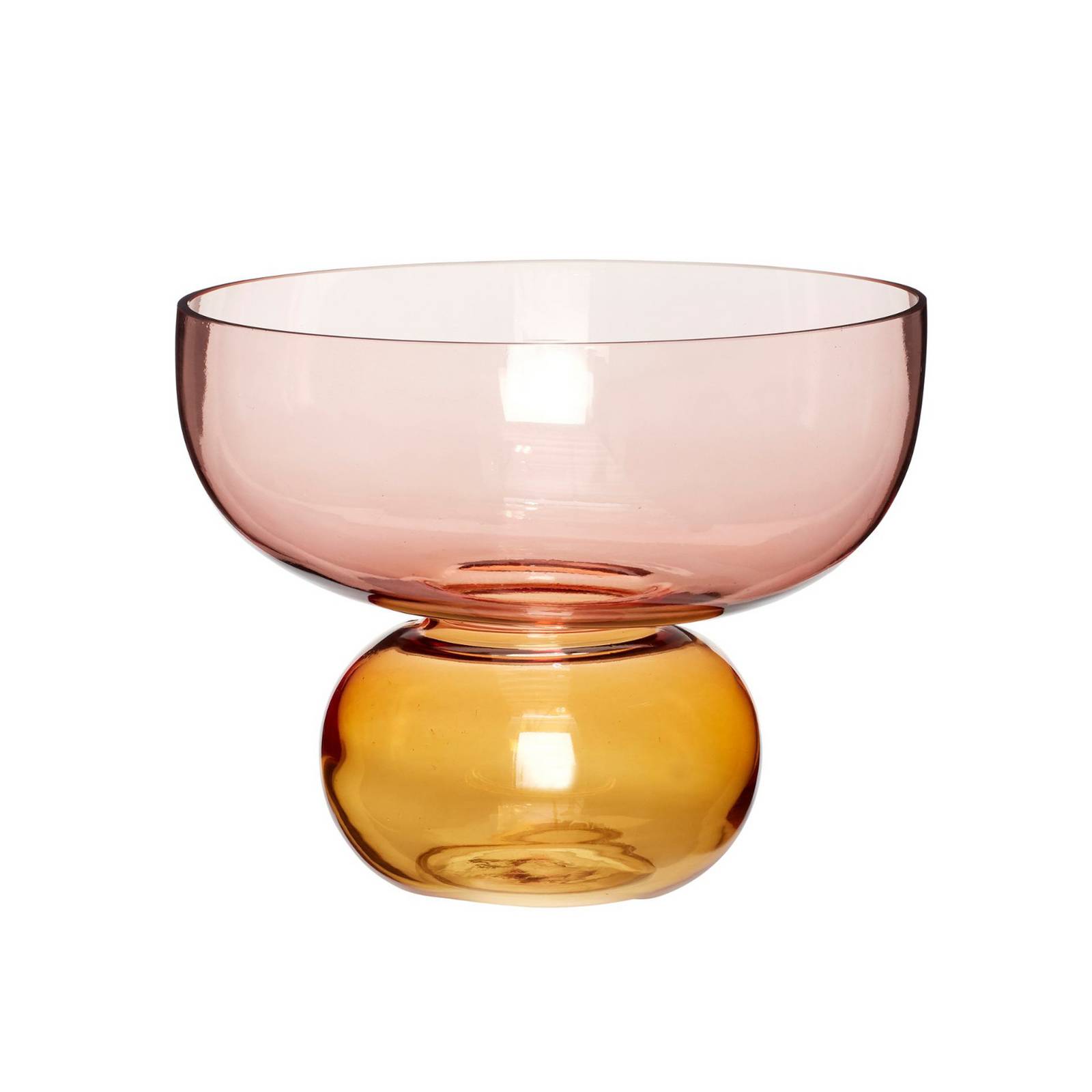 HÜBSCH Vase Show, rosa/bernsteinfarben, Glas, Ø 25 cm