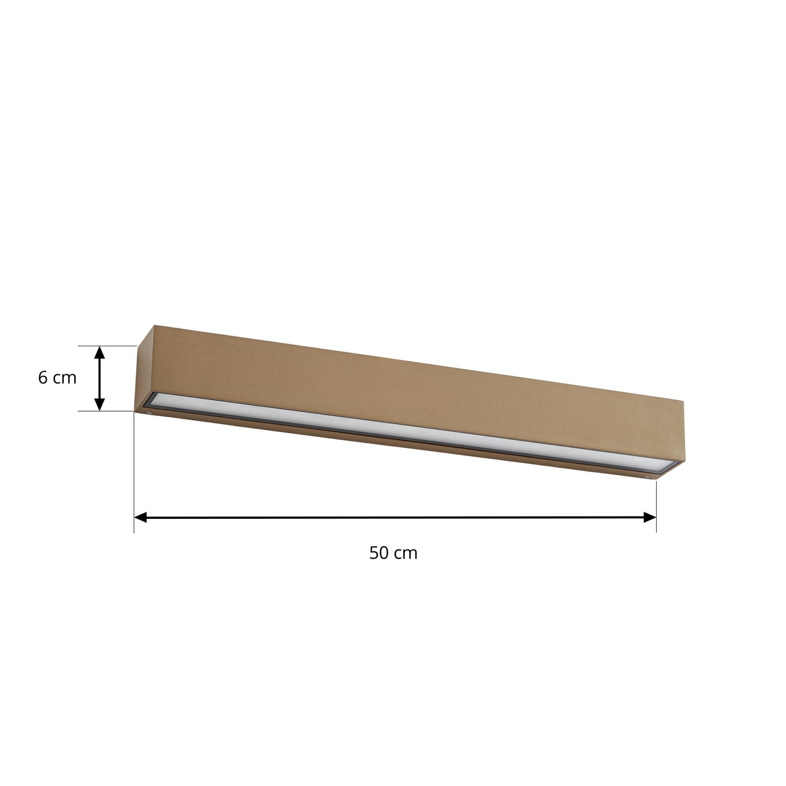 Lucande LED-ulkoseinävalaisin Lengo, 50 cm, ruskea, alaspäin suunnattu, 3000 K