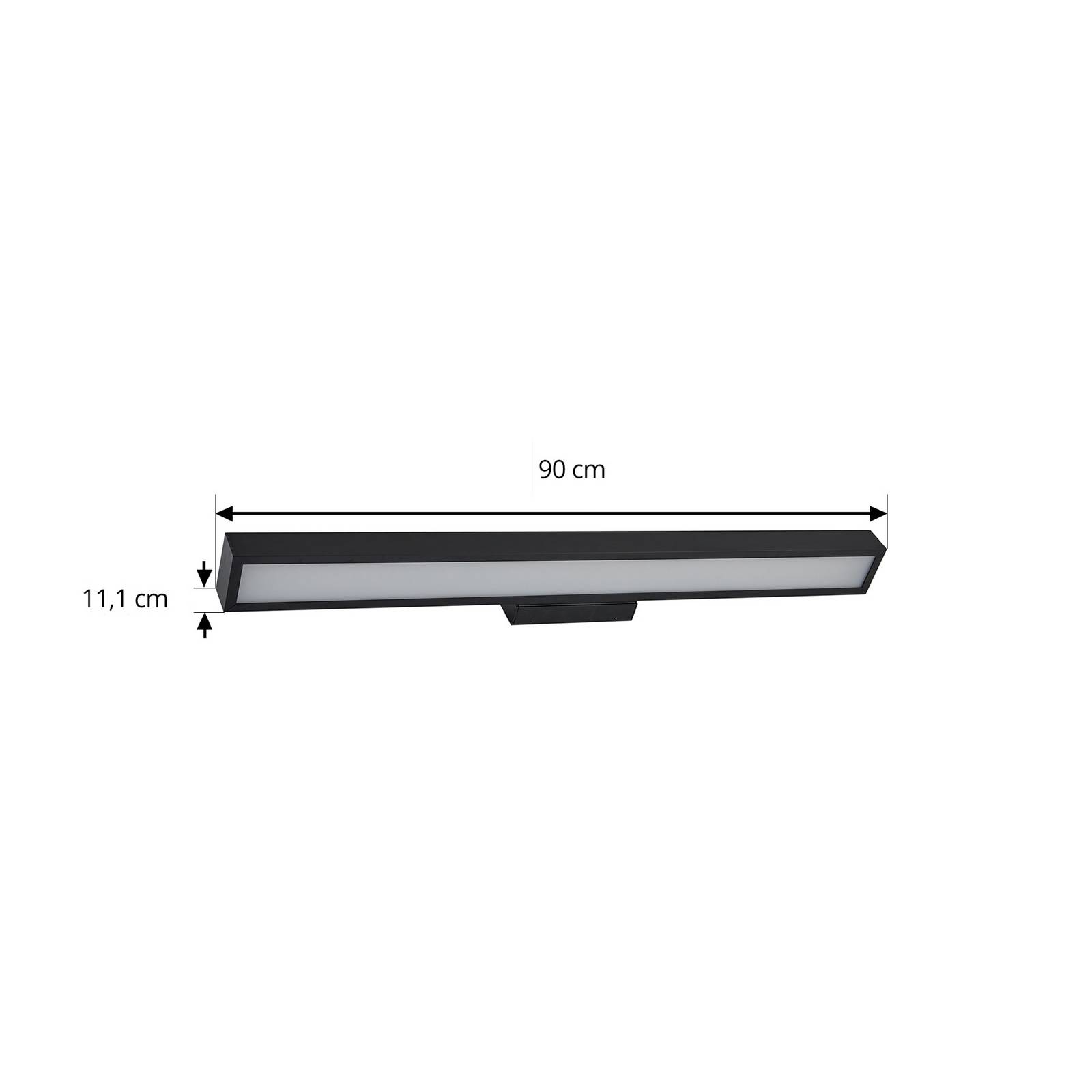 Lucande LED kinkiet do łazienki Zafira, czarny, aluminium, 90 cm