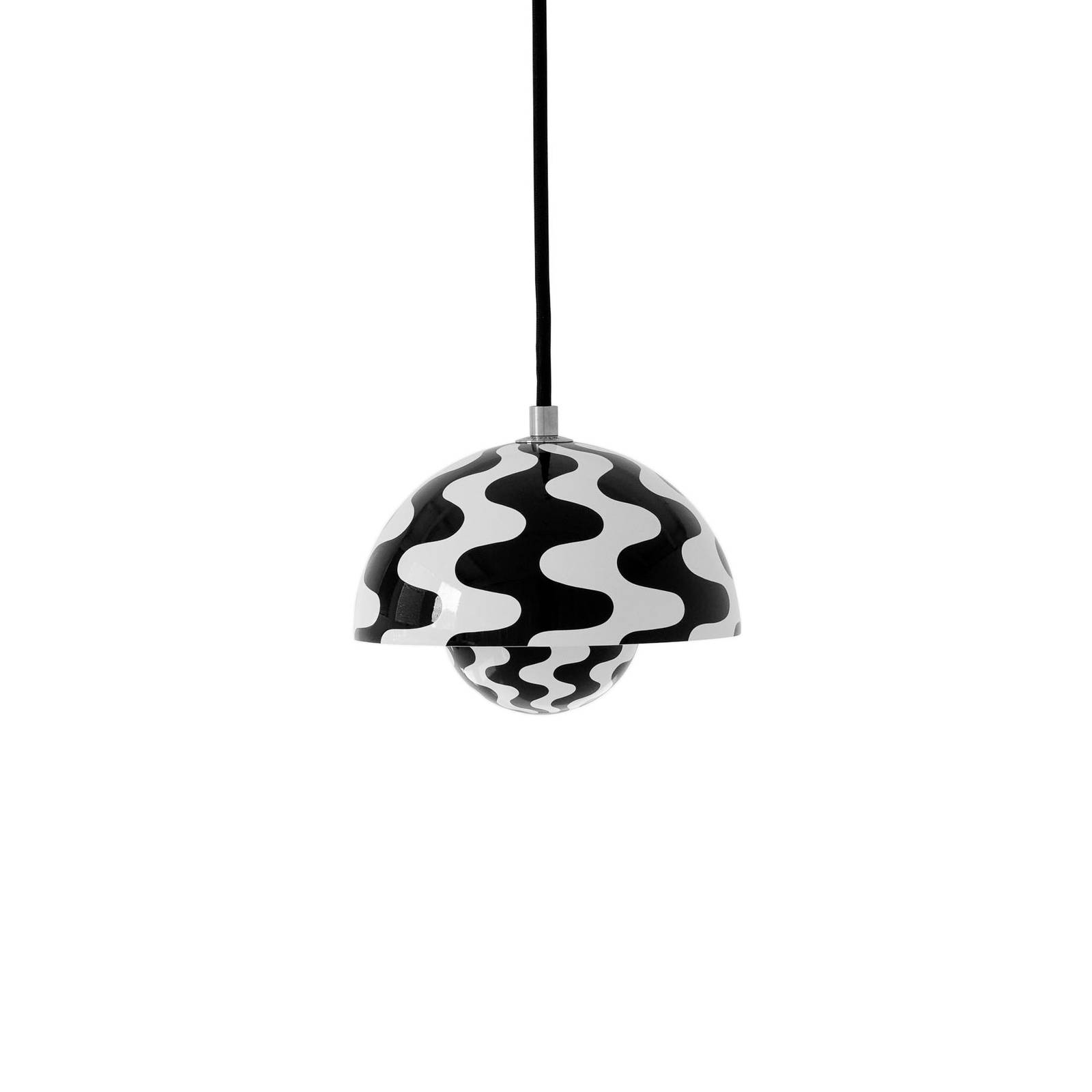 Levně &Tradiční závěsné svítidlo Flowerpot VP10, Ø 16 cm, černá/bílá