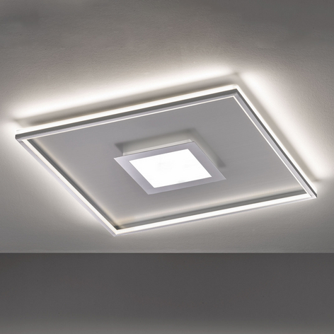 LED-Deckenlampe Zoe, quadratisch, chrom