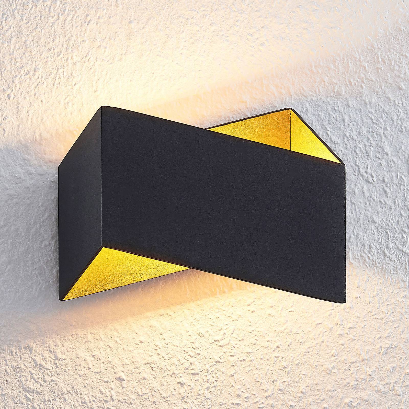 Arcchio Assona LED-Wandleuchte, schwarz-gold