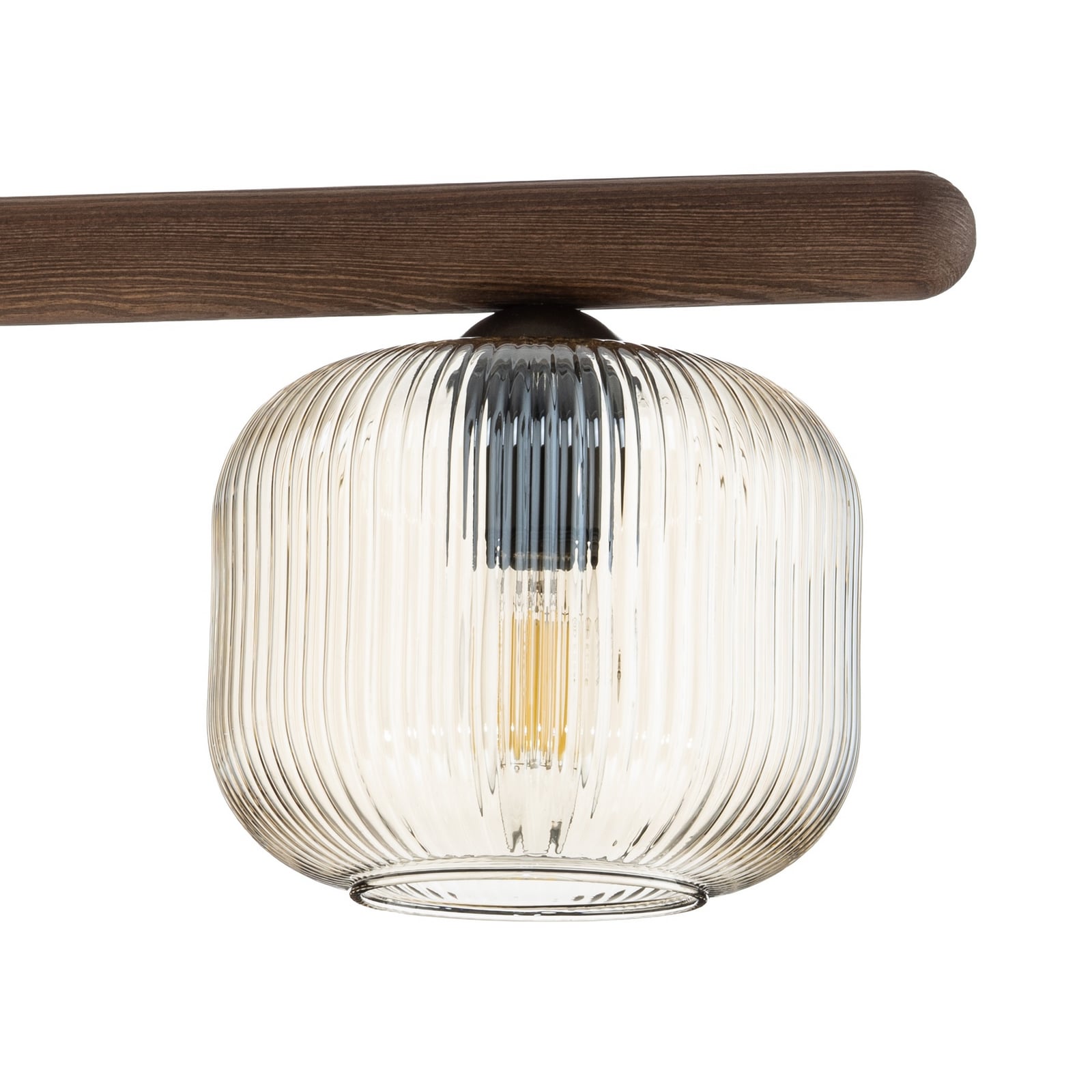 Suspension Salvia, marron/cognac, verre, longueur 95 cm, E14