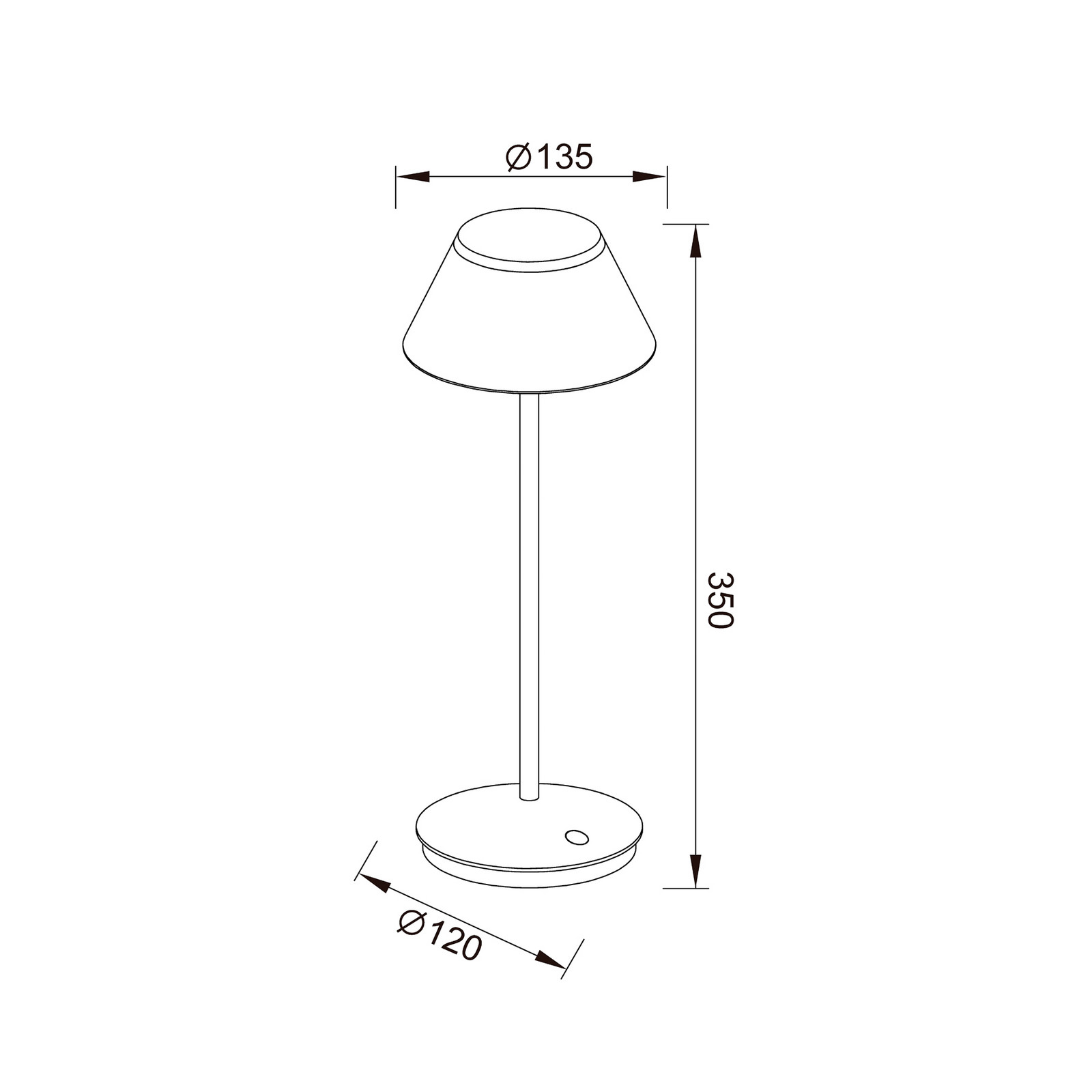 Mantra Iluminación LED stolna svjetiljka K5 na baterije, crna, aluminij, IP54, mogućnost