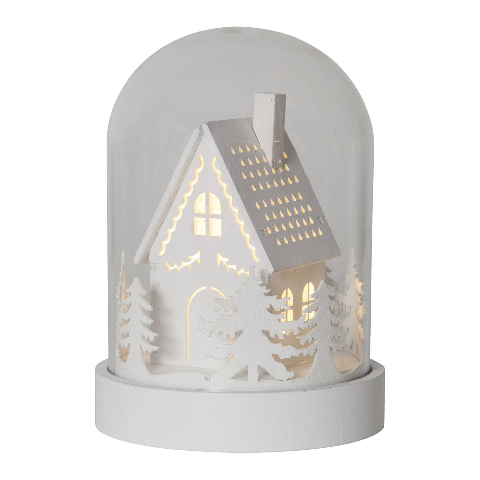 LED-Glocke,KUPOL,3 warmweiße LEDs weiß Haus