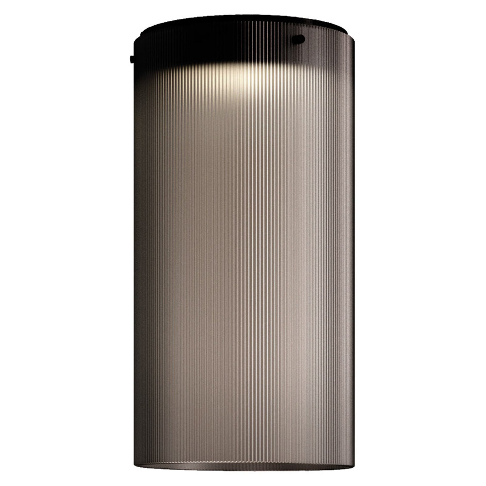 Kundalini Giass - LED ceiling light Ø 25 cm, grey, for Living / Dining Room, metal, glass, polycarbonate, 12 W, energy efficiency: A+, H: 50 cm