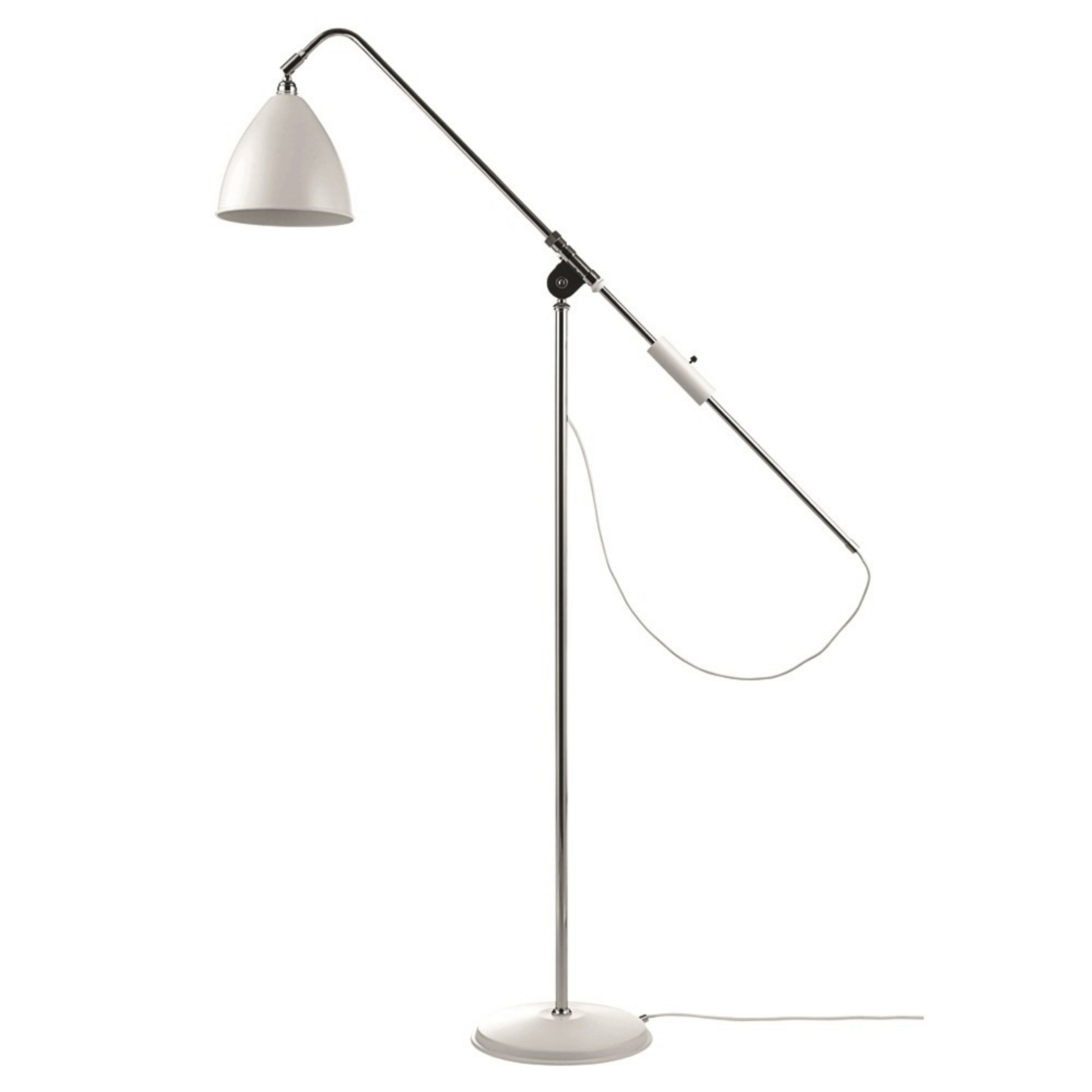 Bestlite BL4 Lampadaire Ø21 Chrome/Blanc Mat - GUBI