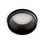 Recessed spotlight Thessaly, black, plaster, Ø 10 cm, GU10