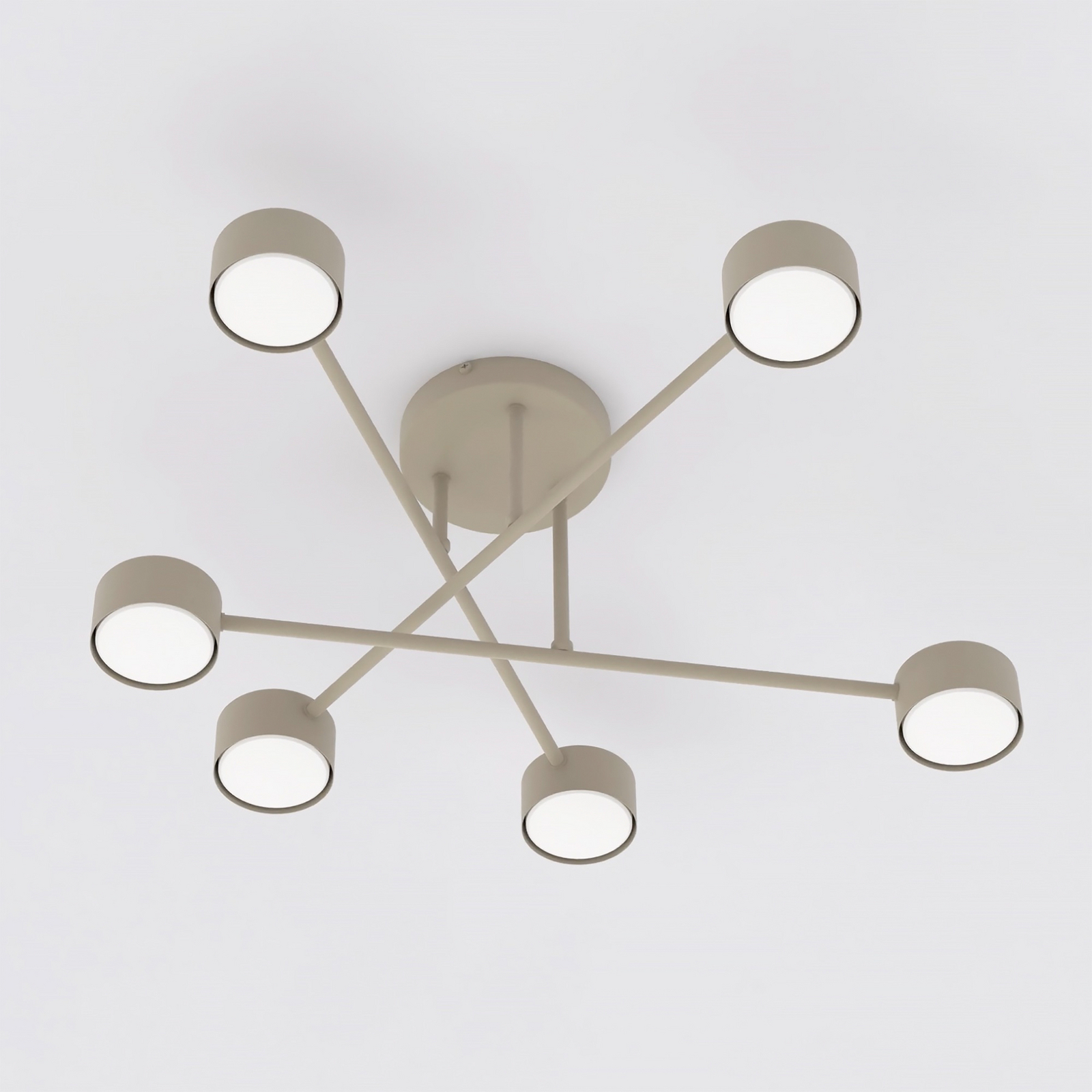 HALO ceiling light, beige, Ø 60 cm, 6-bulb, metal, GX53 HALO ceiling light, beige, Ø 60 cm, 6-bulb, metal, GX53