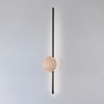 LED-Wandlampe Java II, schwarz/eiche, Höhe 93 cm, Metall
