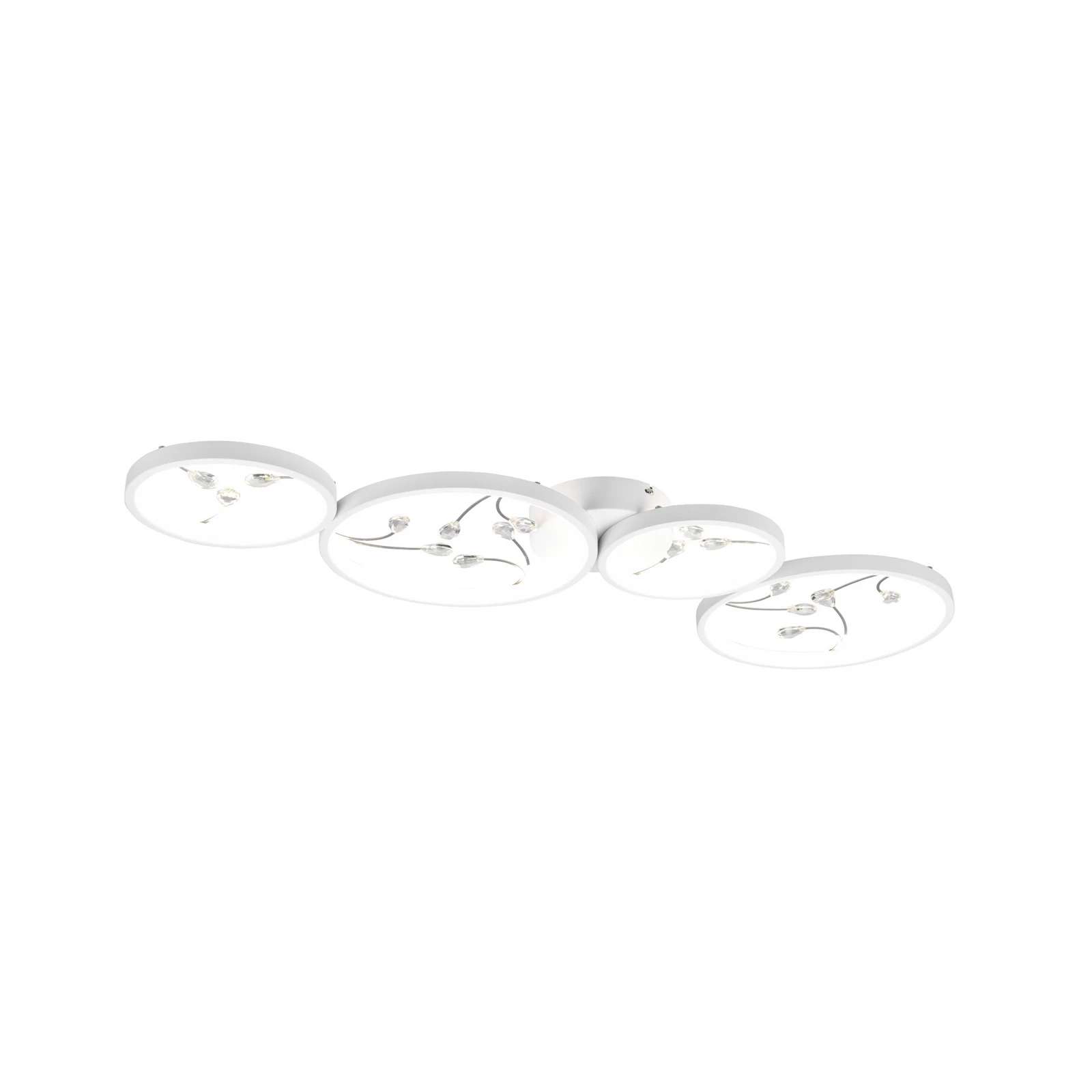 LED ceiling lamp Groovy 4-bulb white 4,000K