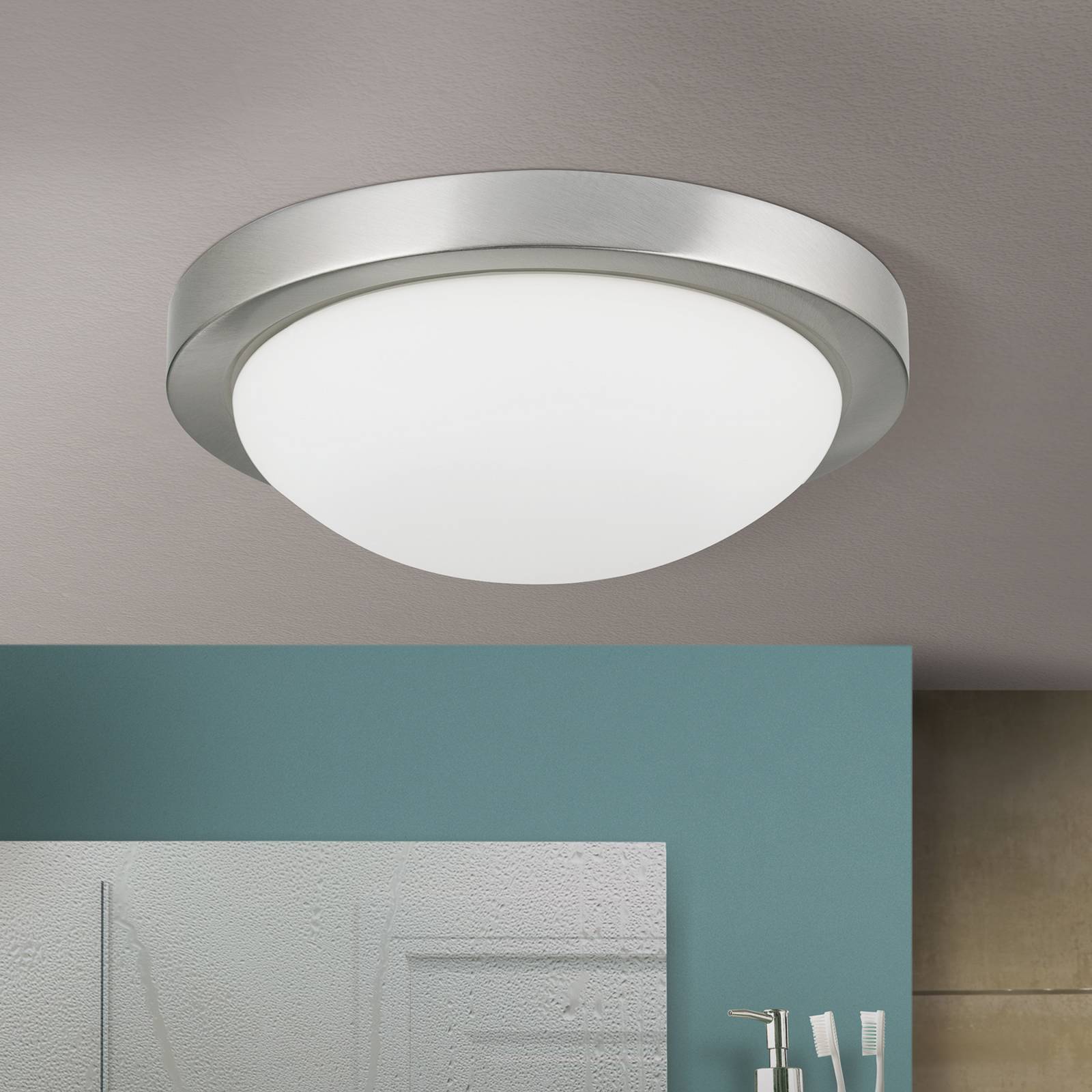 Subtelna lampa sufitowa MINEA śr. 32 cm, nikiel