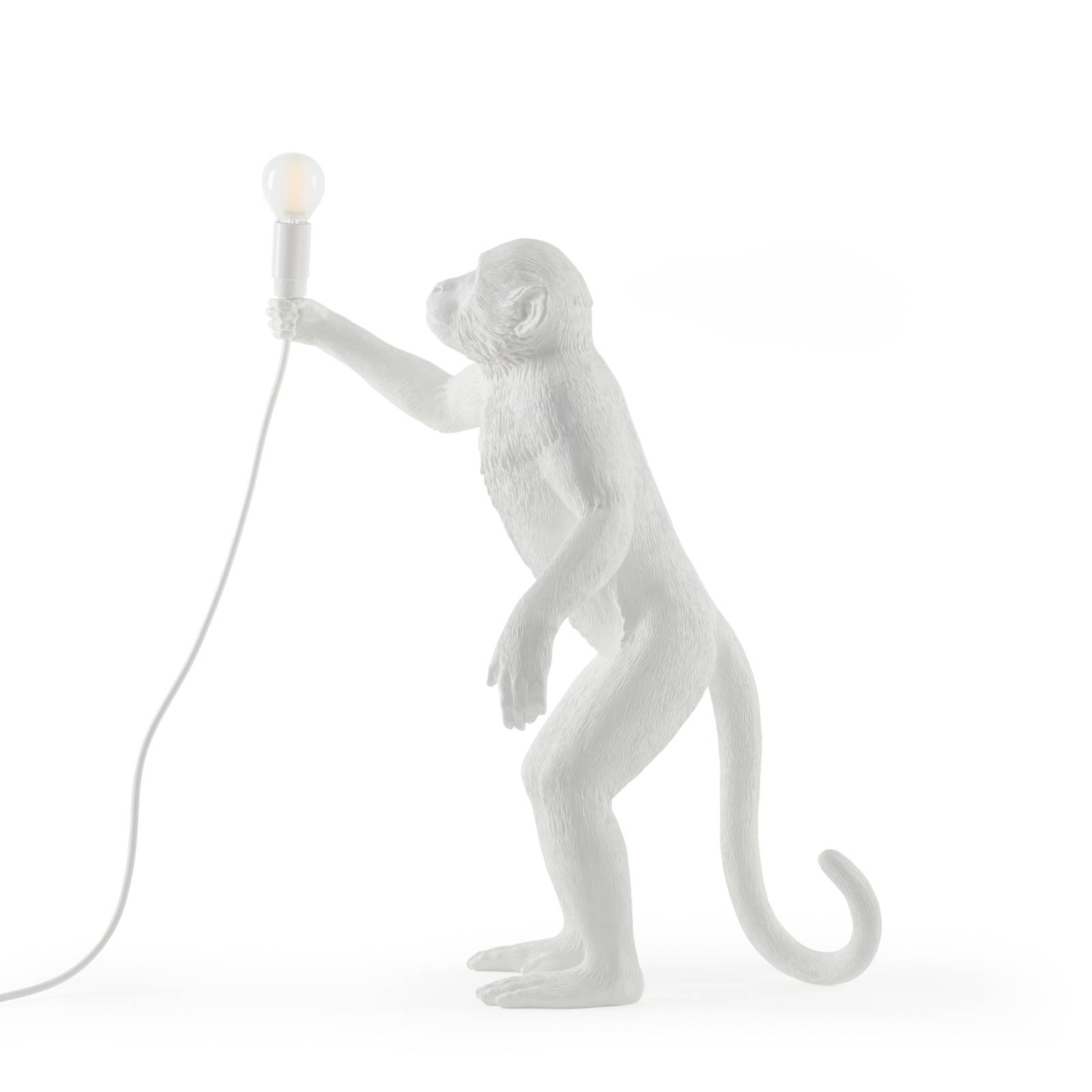 Lampa stołowa LED Monkey Lamp biała, stojąca