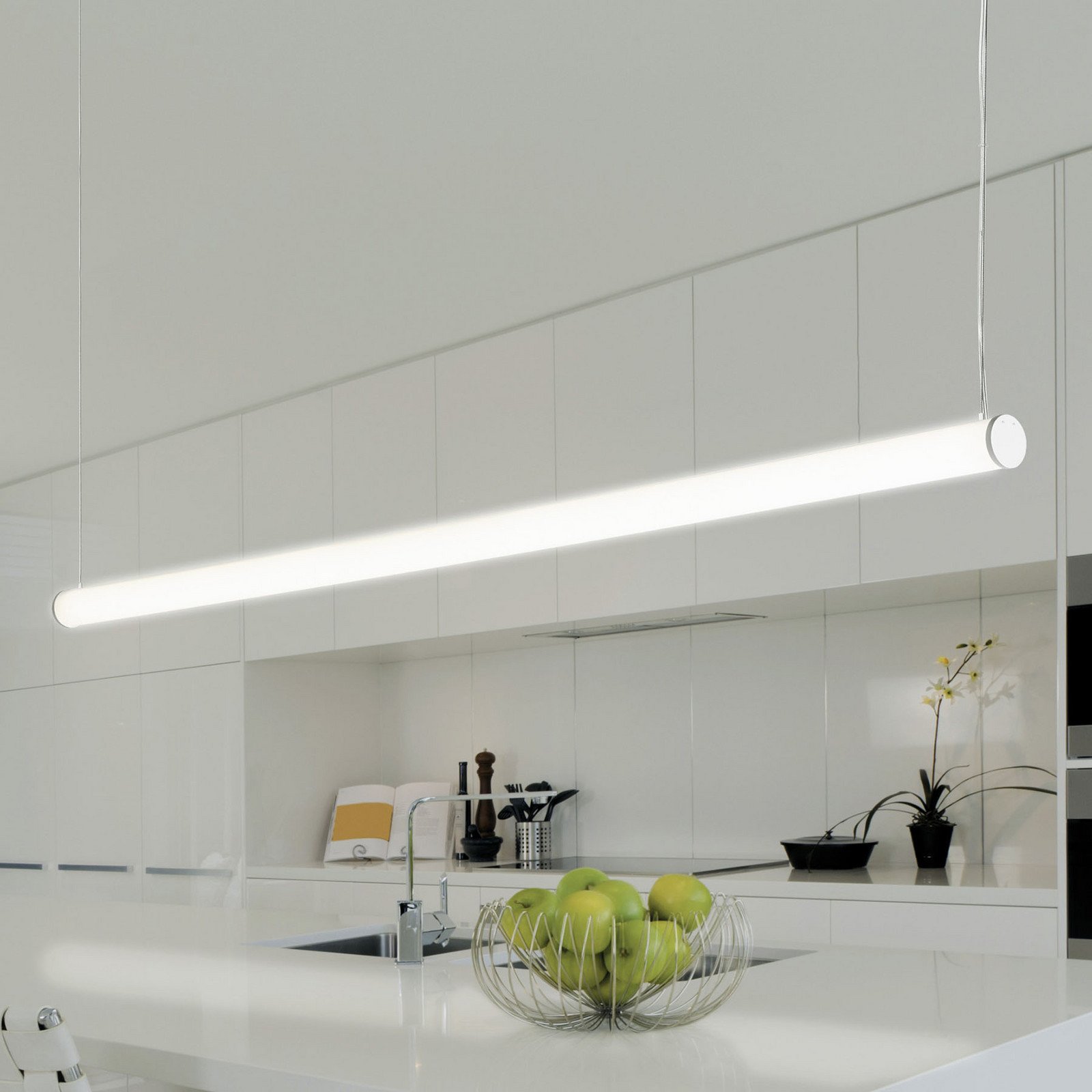 TECNICO by Sforzin Pirgos Lampă suspendată cu LED 100 cm lungime dimabil alb - Camera de zi / sufragerie - modern - alb gri - Plastic