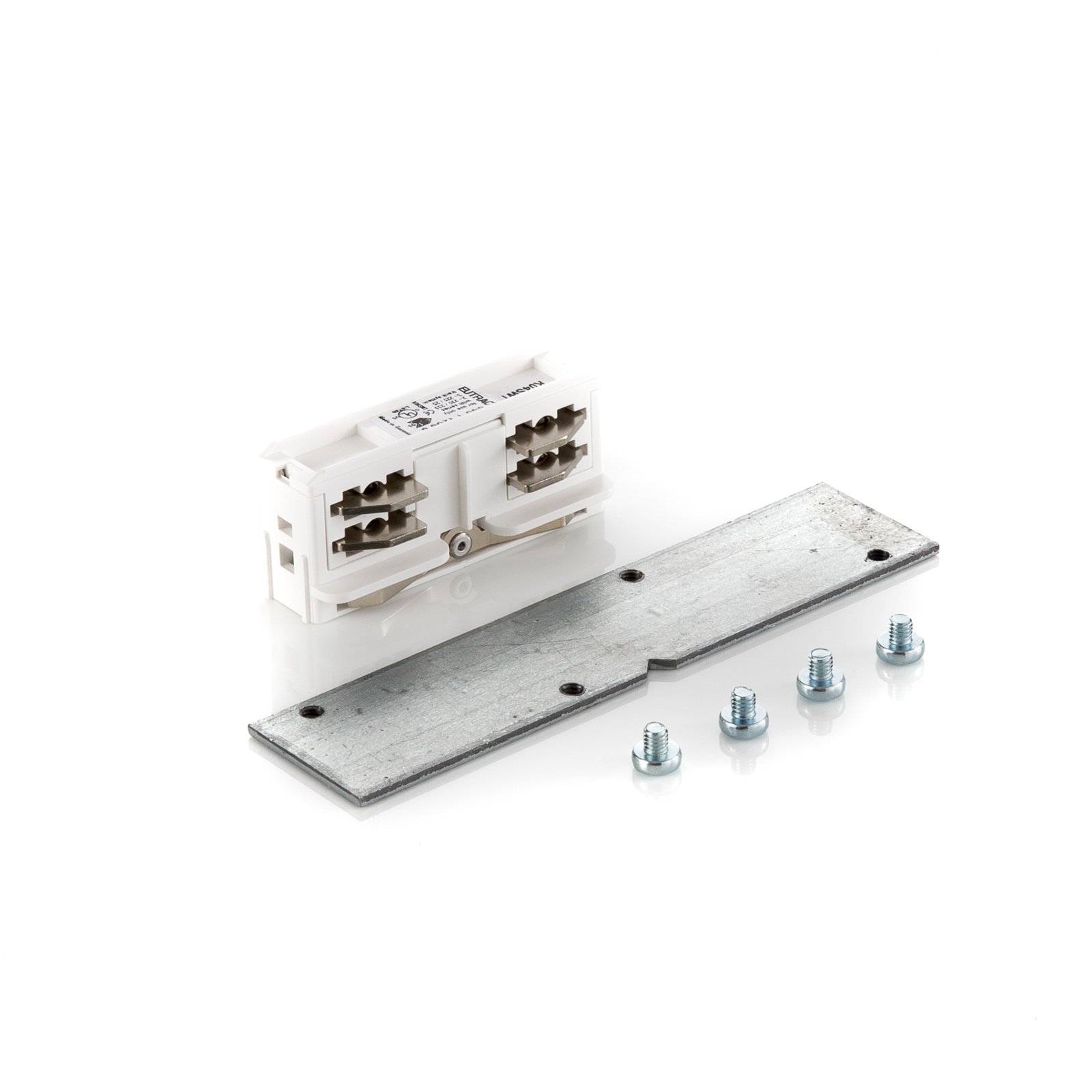 Eutrac longitudinal connector rcessed track, white