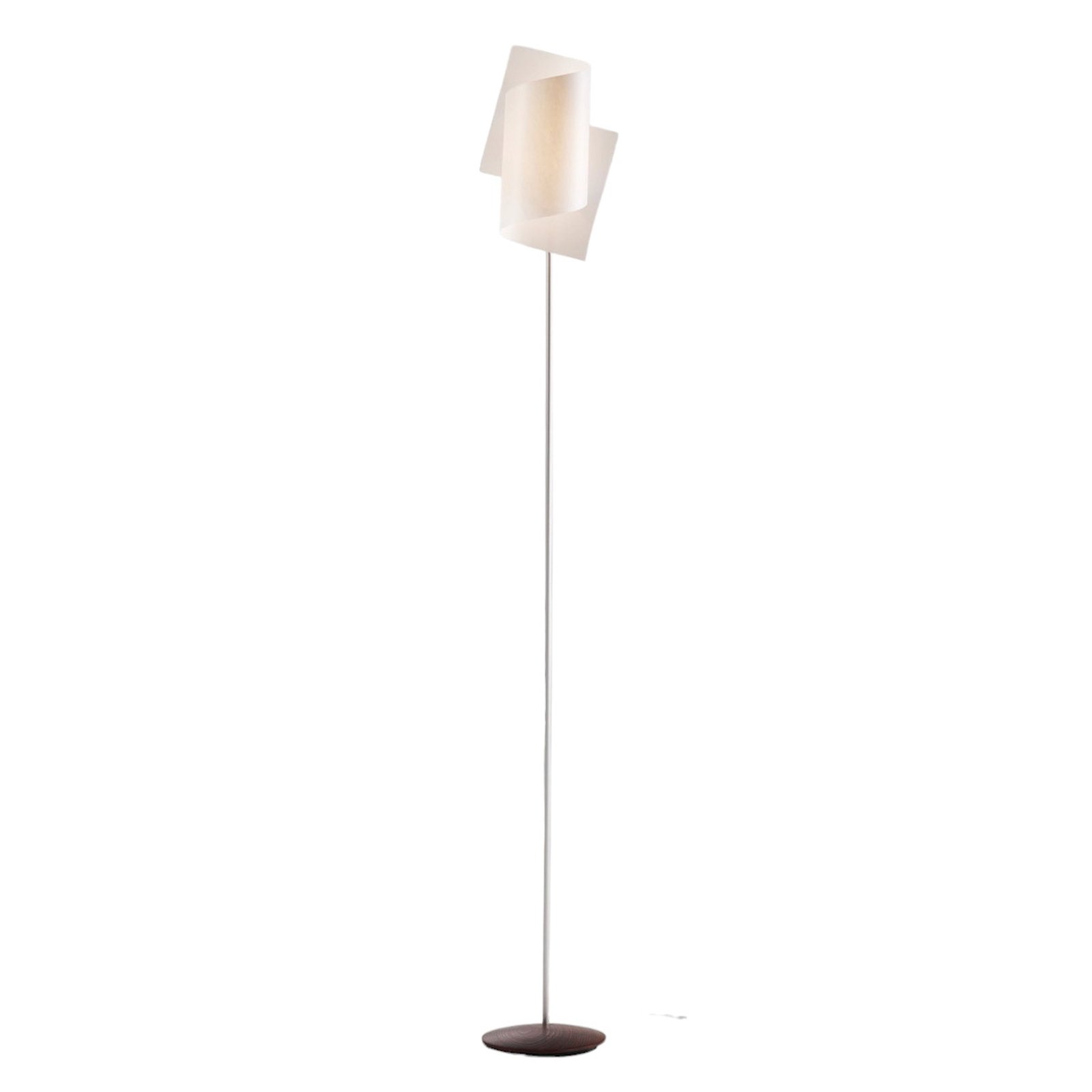 Ongewone vloerlamp Loop 150 cm noten