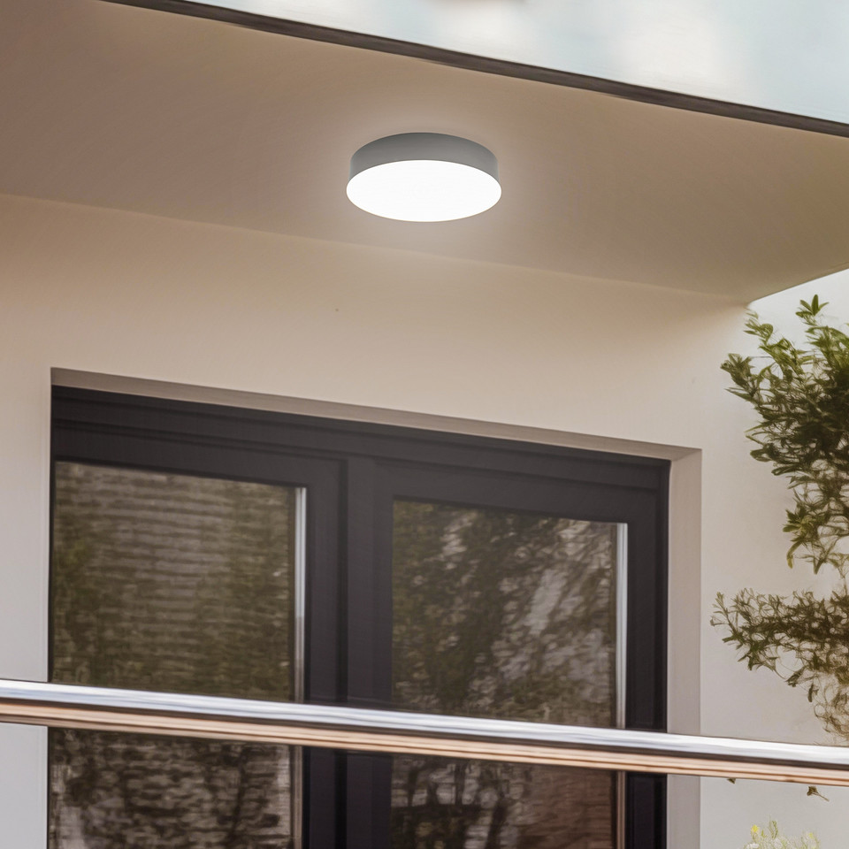 Lindby Lahja LED Utomhus Plafond IP65, svart från Lindby