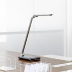 MAULpure lámpara de mesa LED, antracita, puerto USB