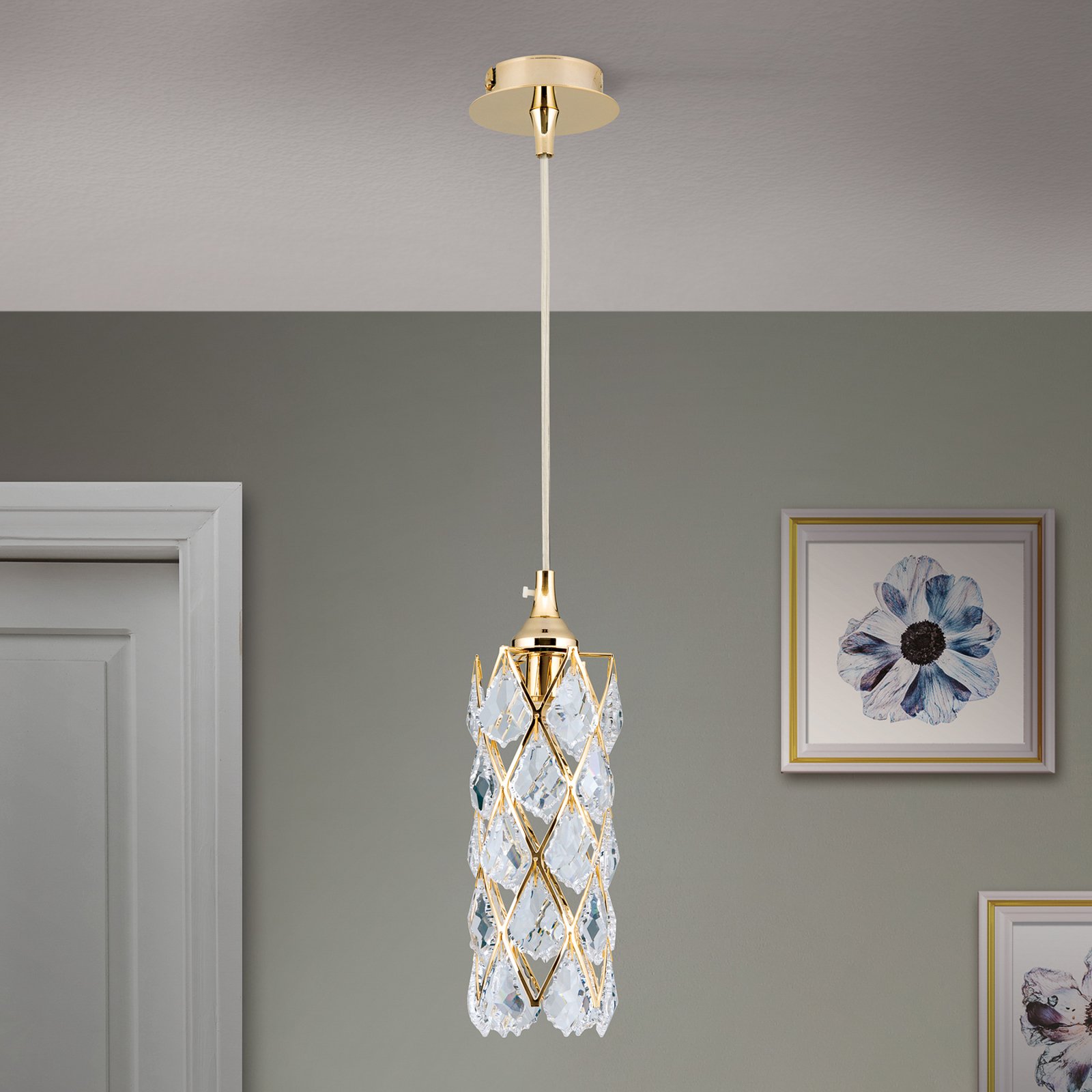 Charlene Hanging Light Gold-Plated with Crystals