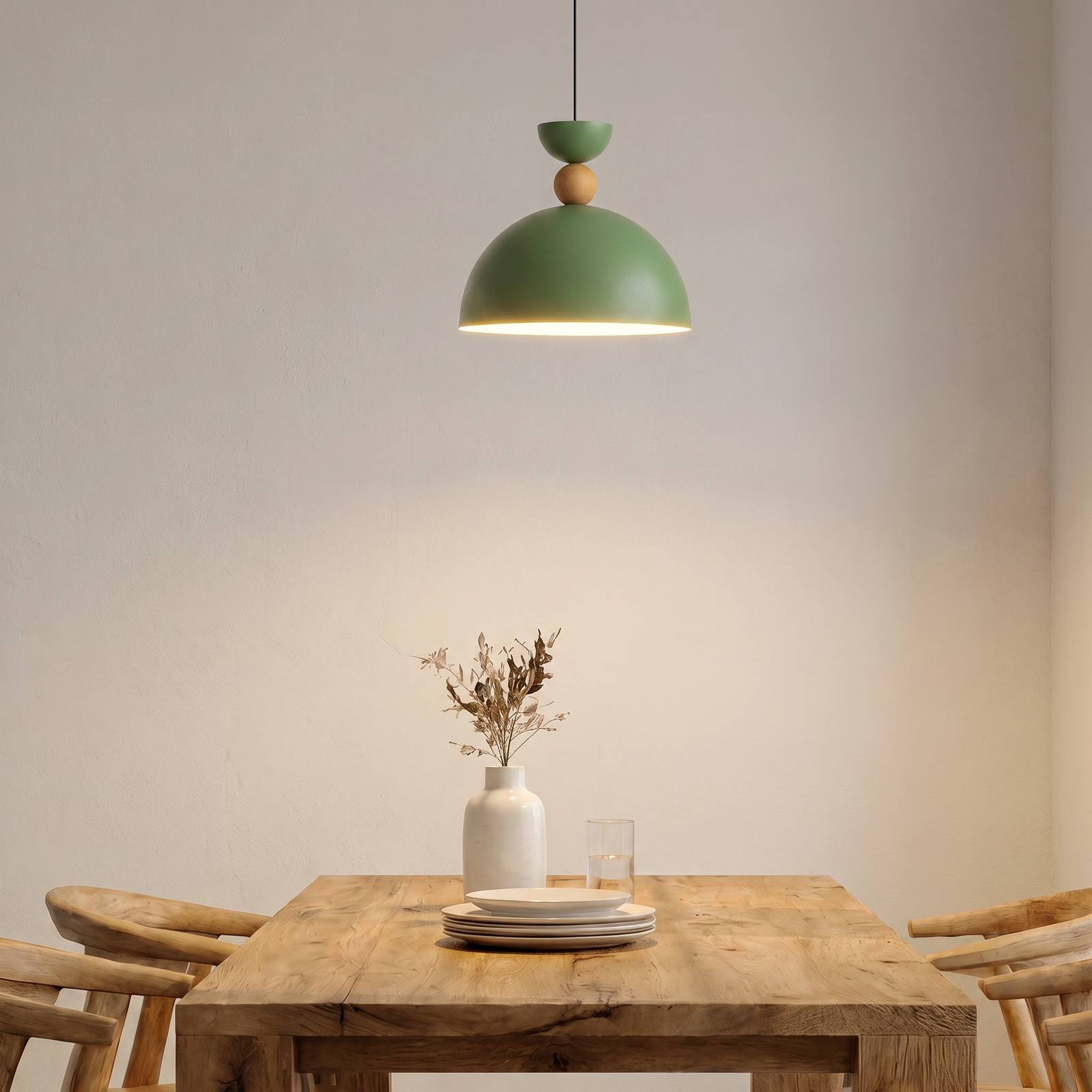 Opviq Hanglamp Kure, groen, Ø 30 cm, metaal, E27