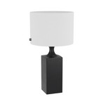 Woody table lamp, height 56 cm, black and white, wood, linen, E27 - By Rydéns