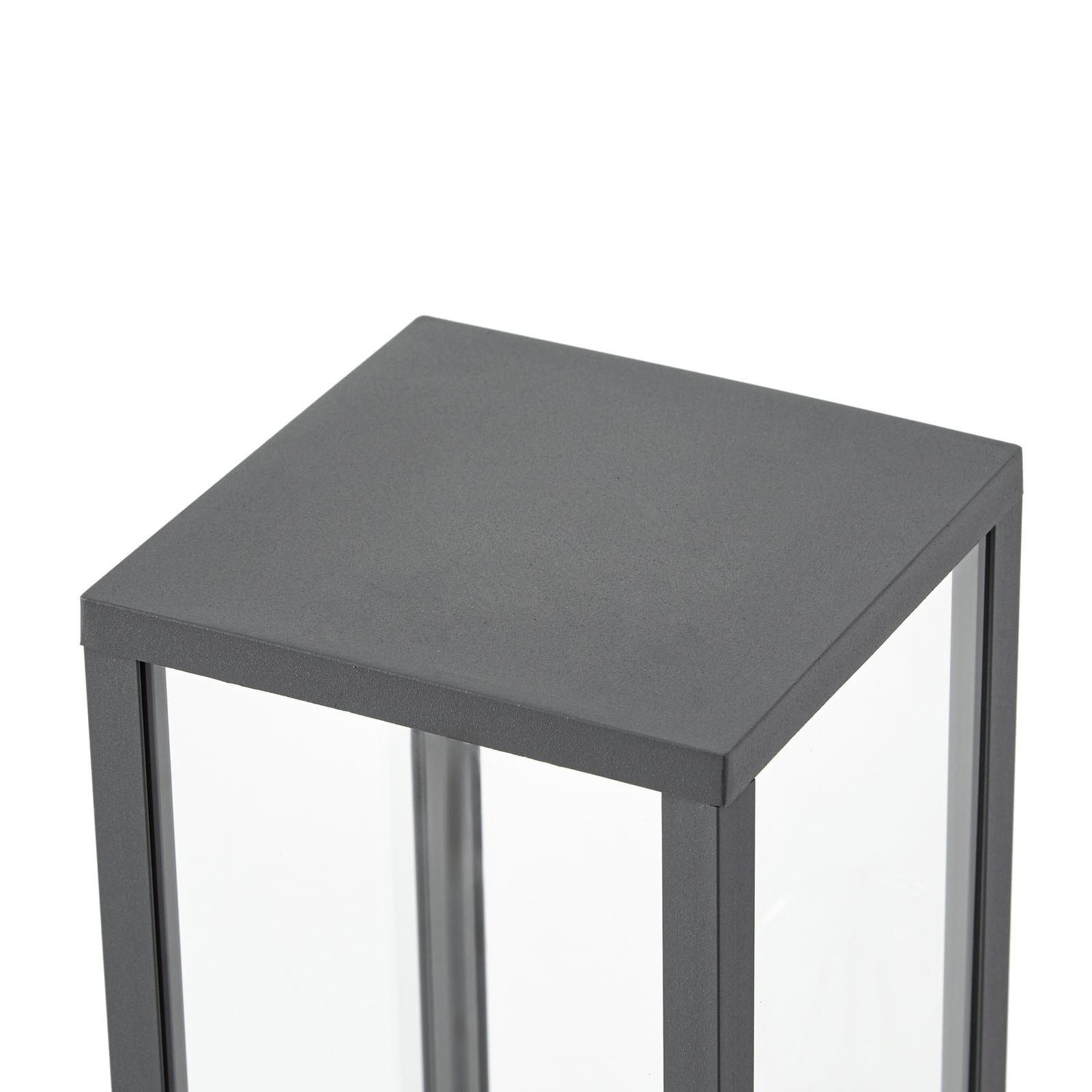 Bornes lumineuses Peldar, 80 cm, anthracite/transparent, capteur - Lindby