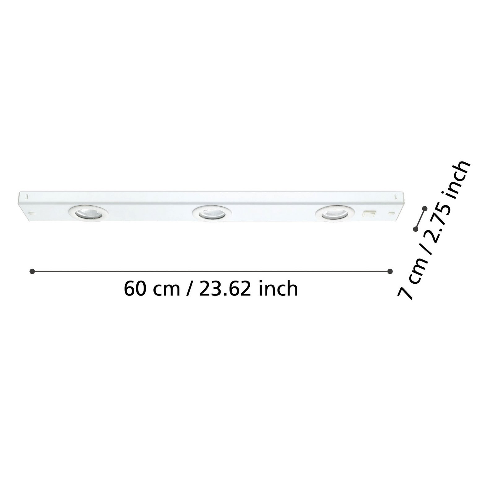 Luz LED Kob para debaixo do armário com interrutor, branco
