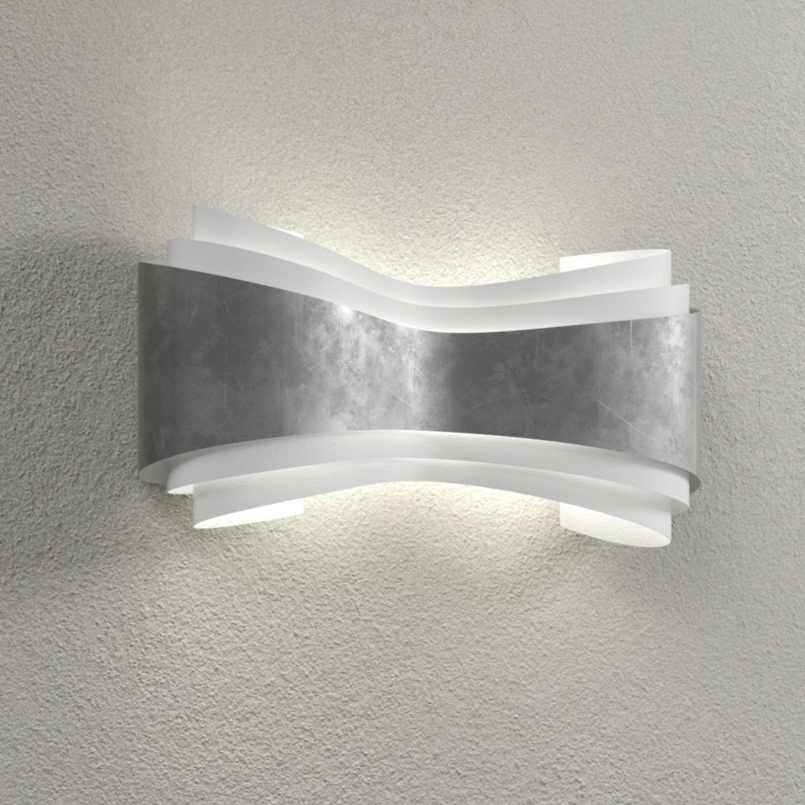 Ionica - kinkiet LED ze srebrnym liściem