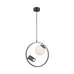 Hanglamp Medo 1+1, zwart-chroom. 2-lamps