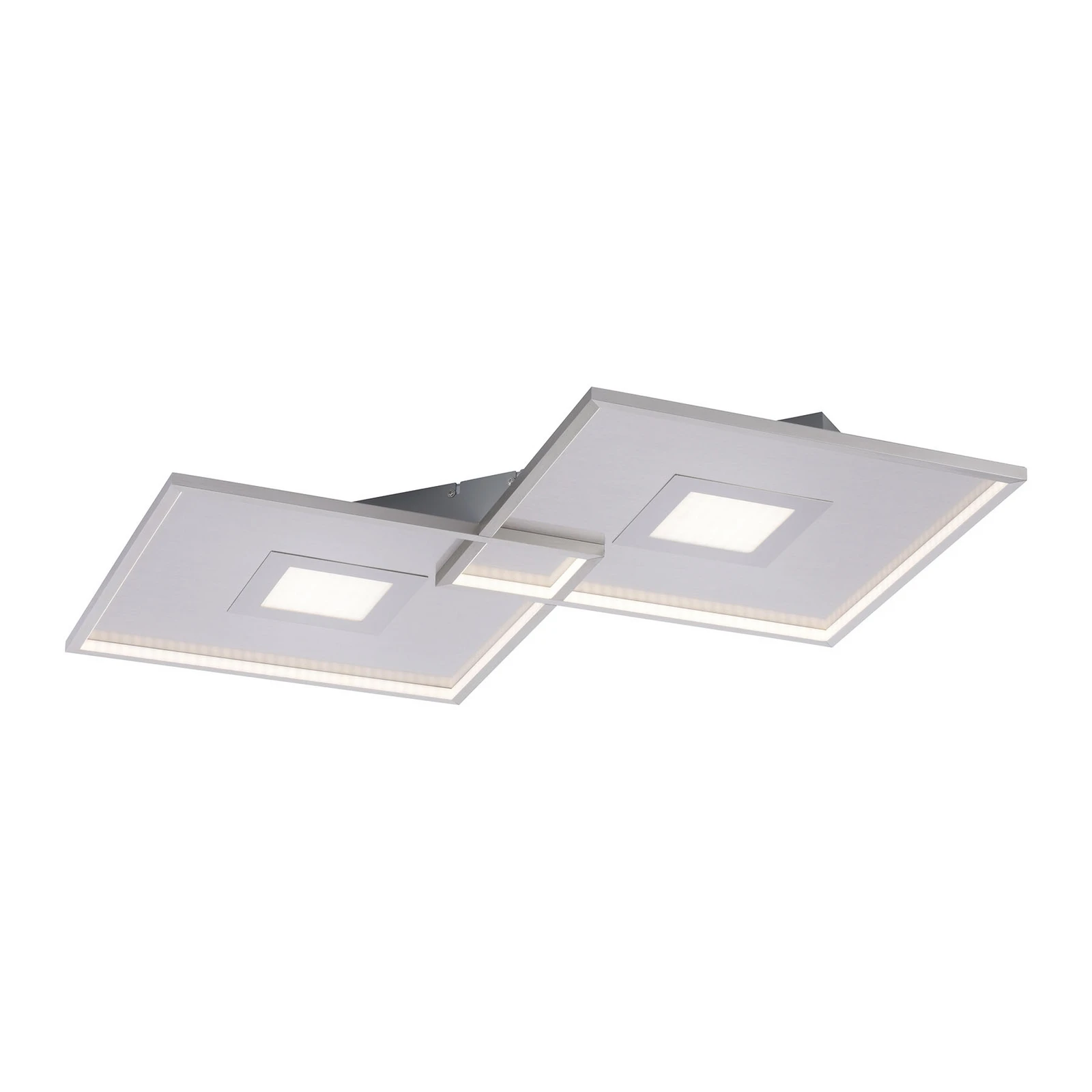 Amara LED plafonjera, dva kvadrata, srebrna