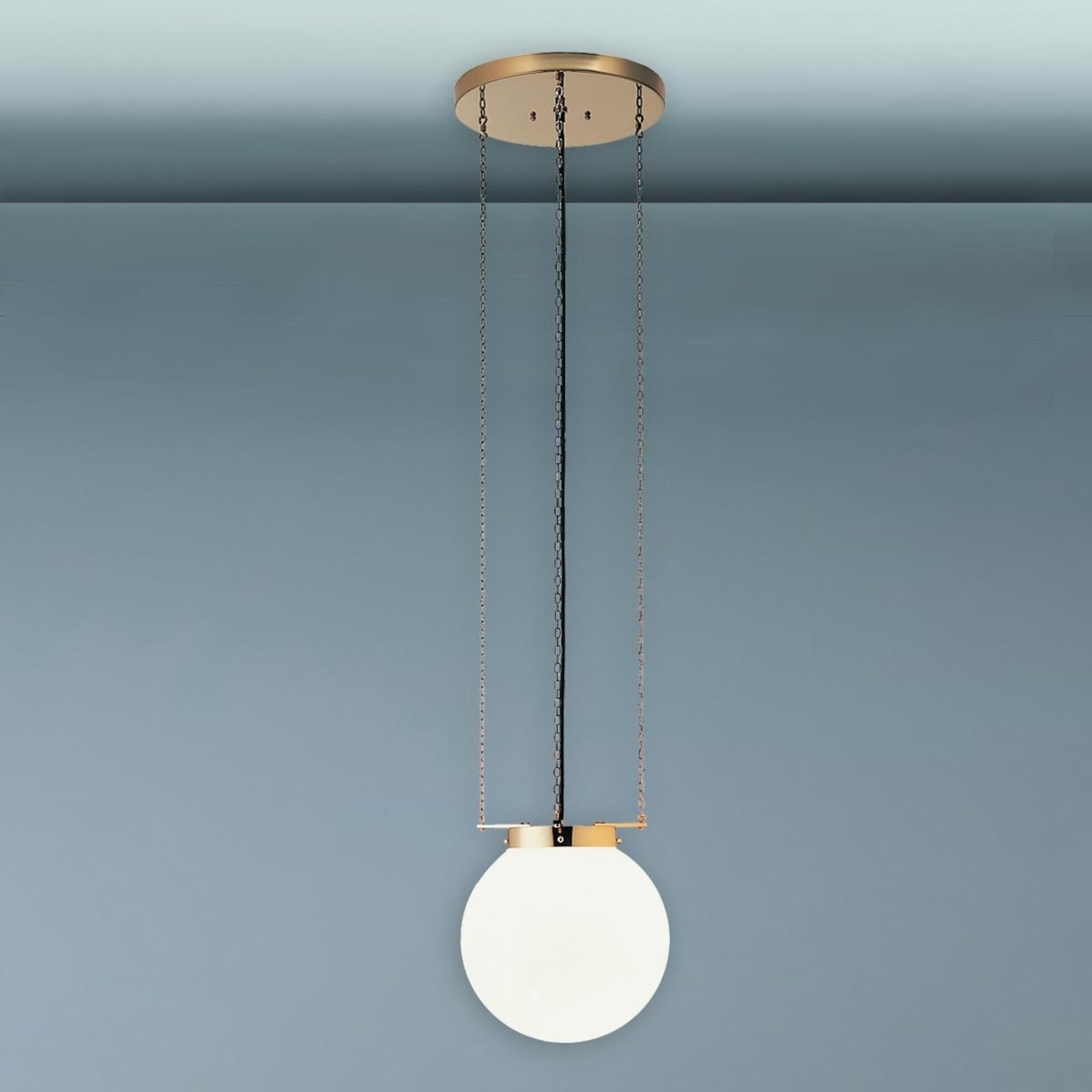 Hanglamp in Bauhaus-stijl, messing, 25 cm