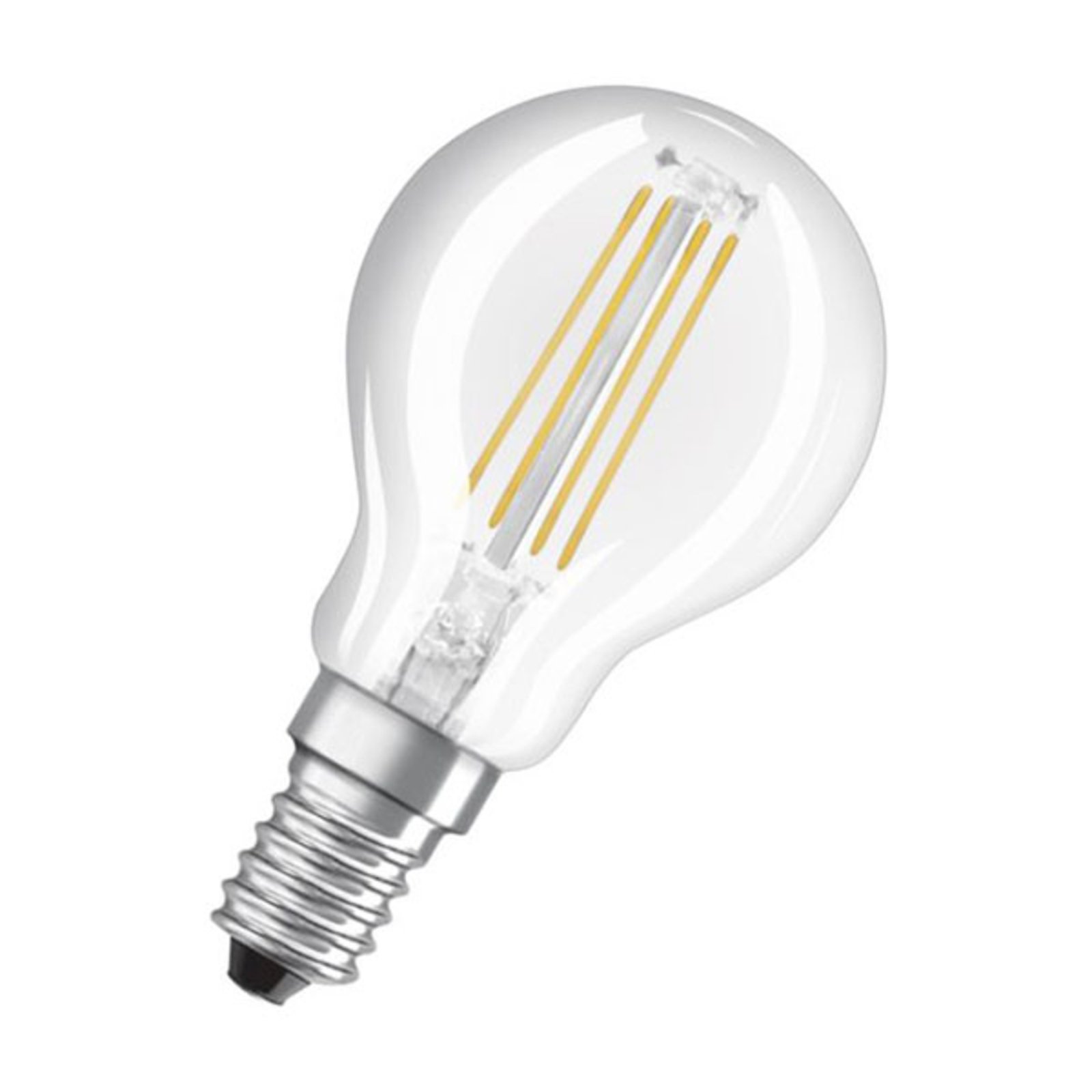 LED žárovka kapka E14 4,8W filament 2 700K dimm