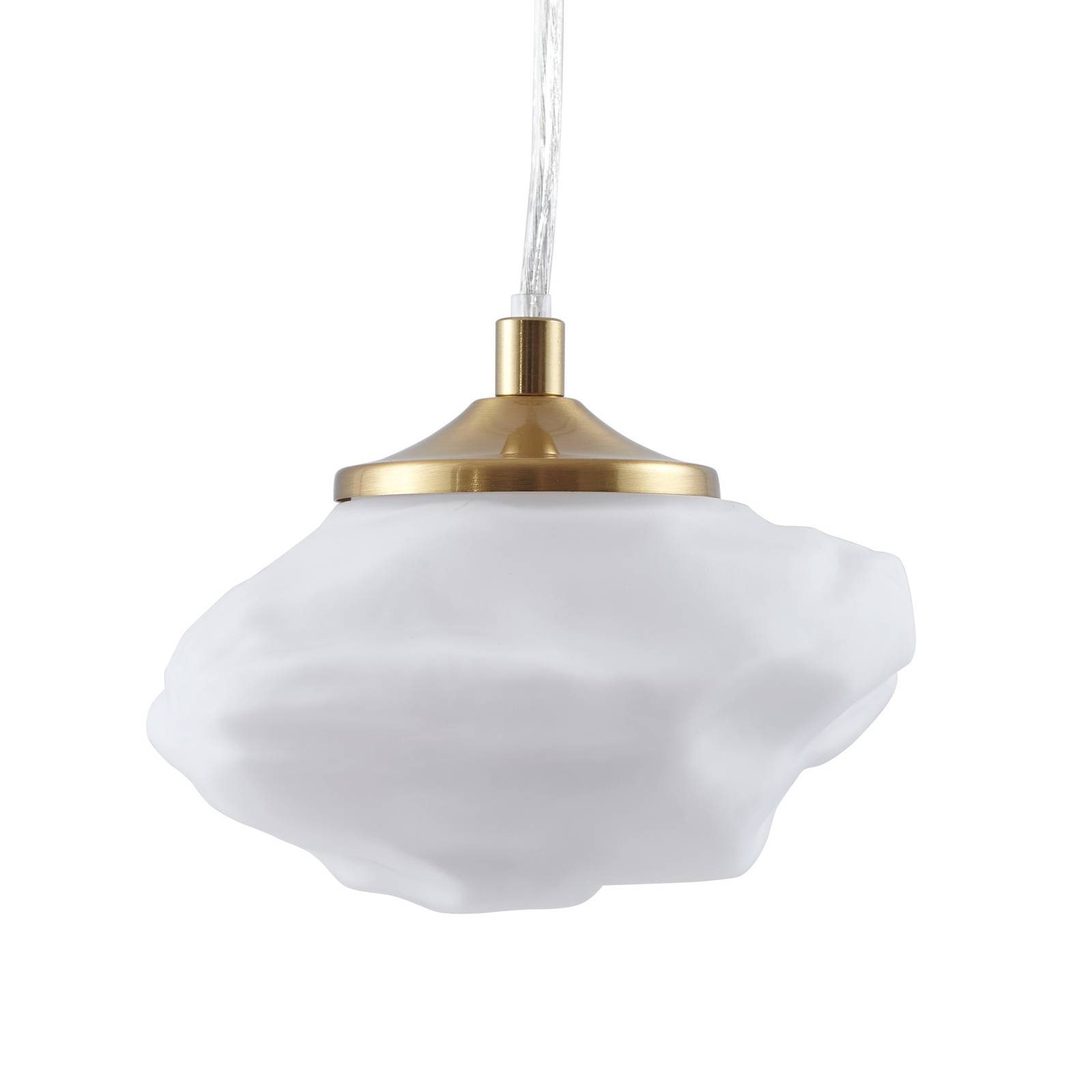 Lampa wisząca Lindby Piatra, opal/mosiądz, szkło, Ø 16 cm, G9