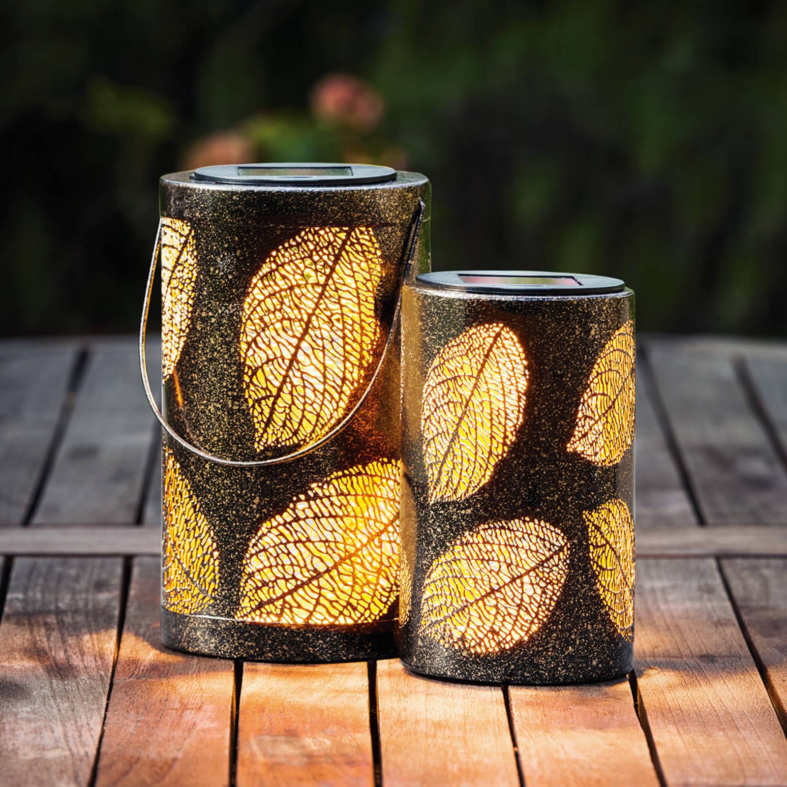 EGLO Mia LED solar light, leaf decoration, 19 cm, steel, 0.05 W, H: 19 cm