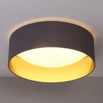 Materiałowa lampa sufitowa COLEEN, szara