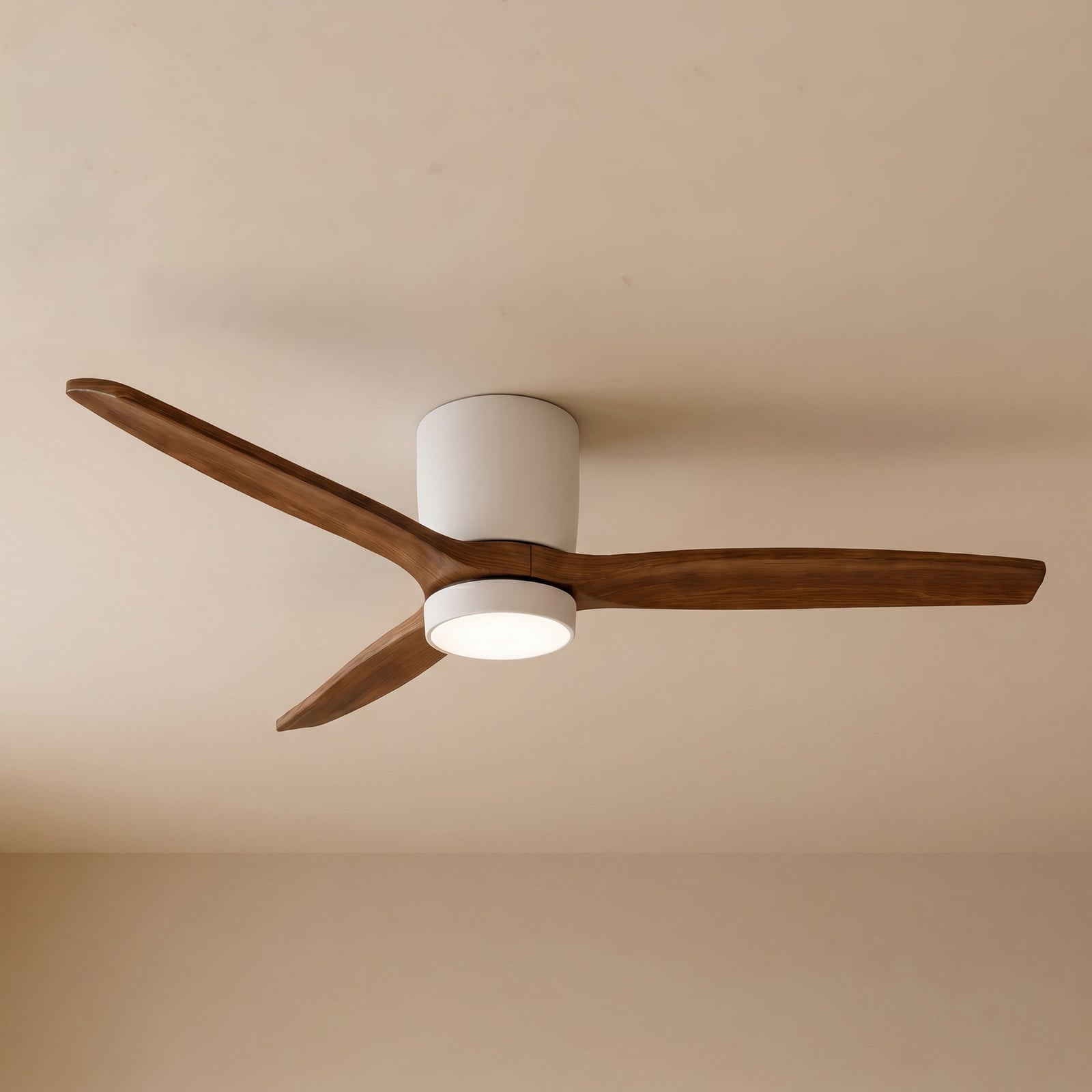 Faipari LED-takvifte, DC, 132 cm, hvit / mørkt tre – Lucande - Stue - Moderne - Med en lyskilde