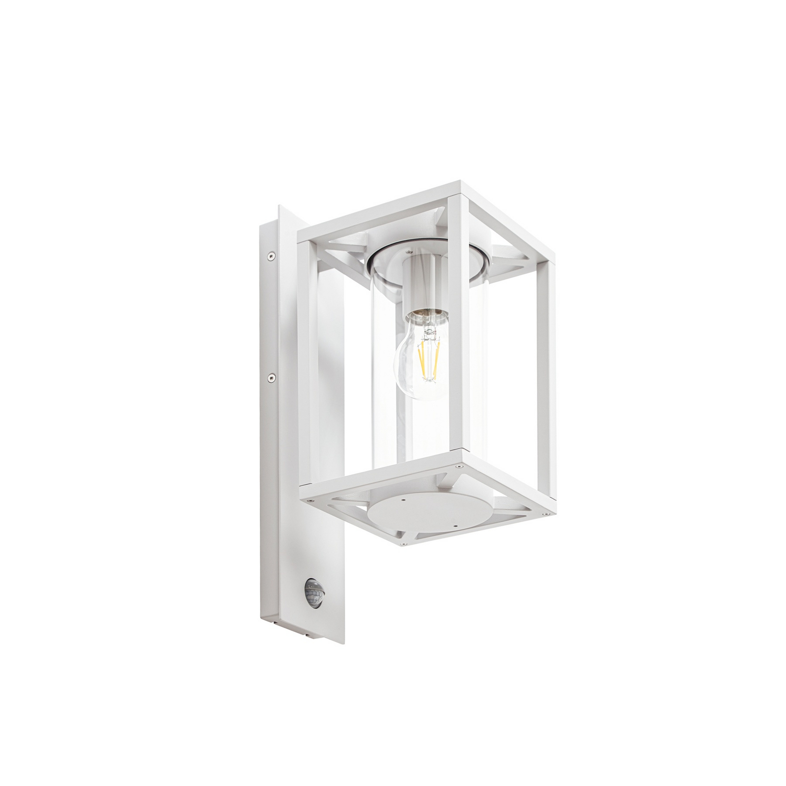 Lucande Applique da esterno Ferda, sensore, portalampada inferiore, grigio