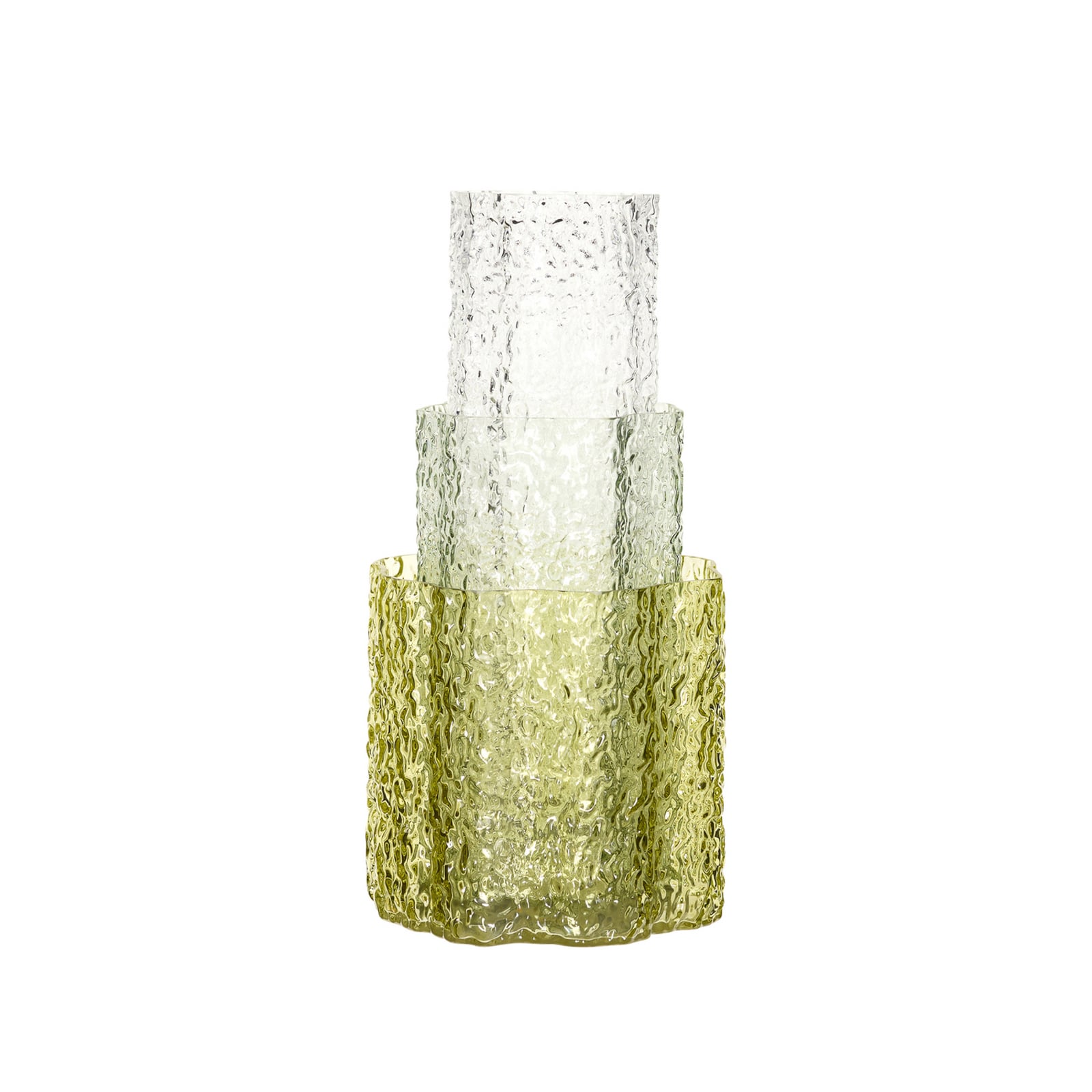 Vaso triplo, set da 3, verde/trasparente - Hübsch