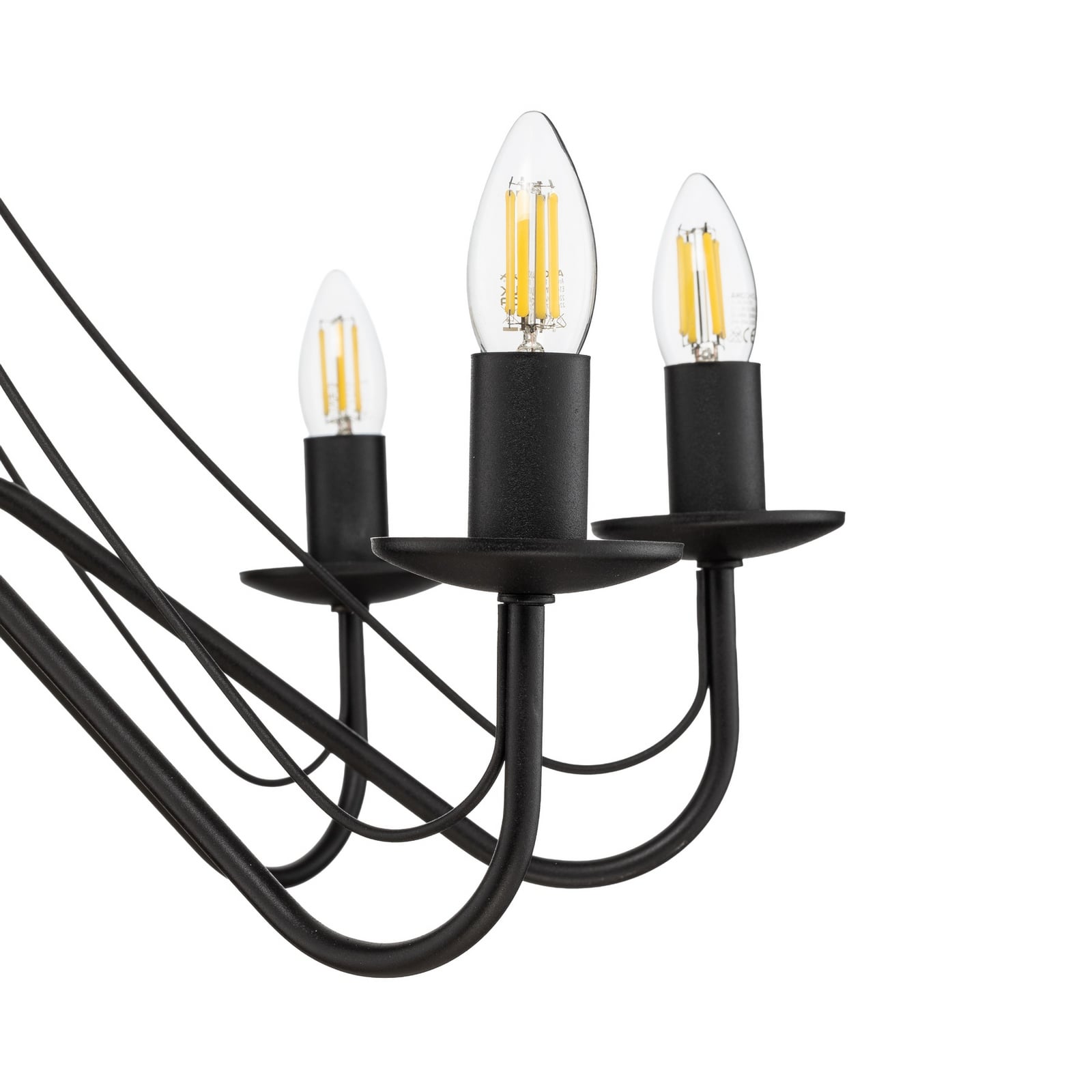 Kronleuchter Malbo, schwarz, Metall, 8-flammig, E14