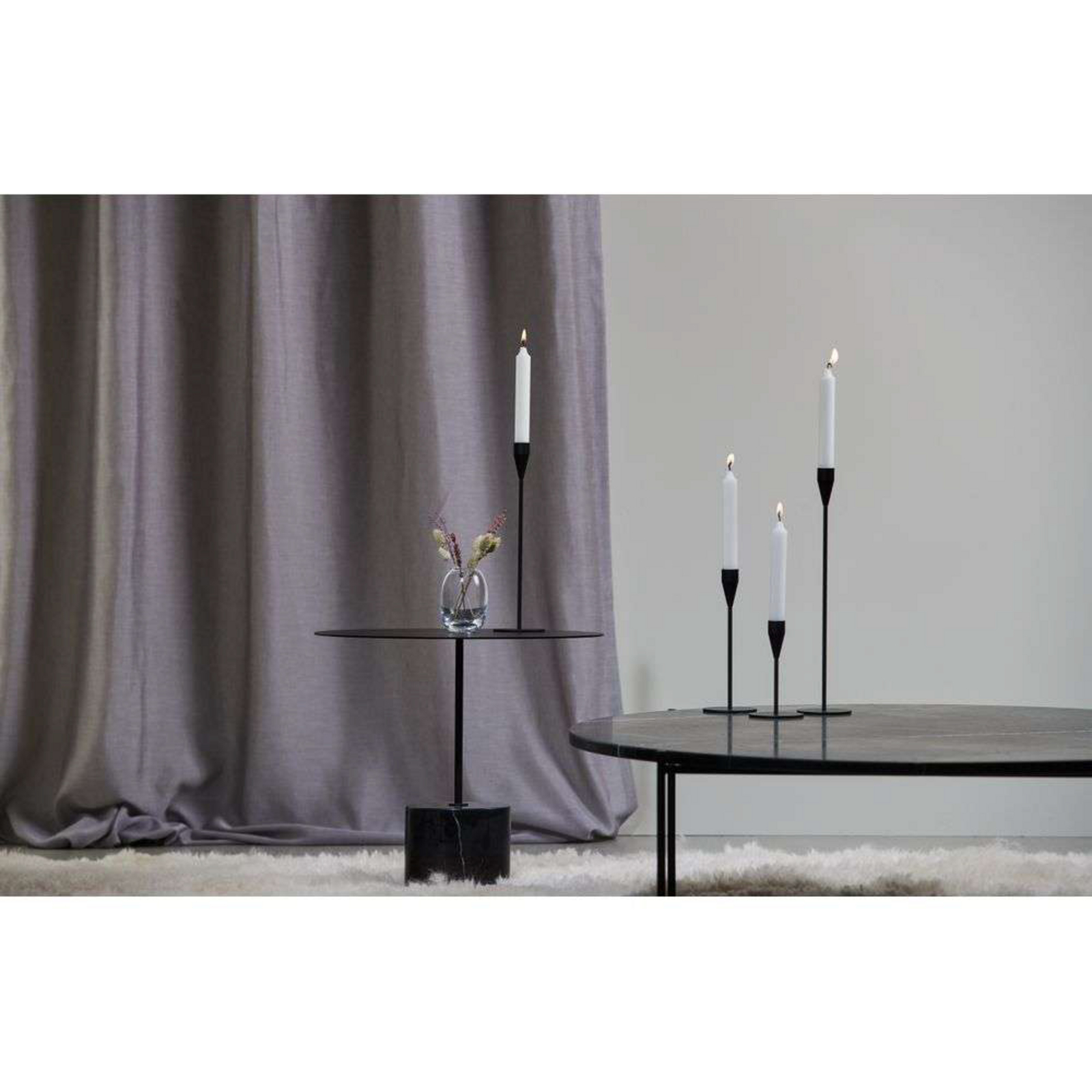 Saturn Candle Holder H36 Black - Piet Hein