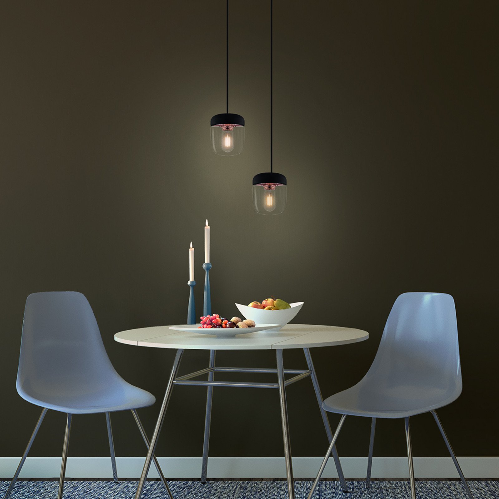 UMAGE Acorn lampă pendul negru/cupru - Camera de zi / sufragerie - design - negru cupru lustruit transparent - Sticlă