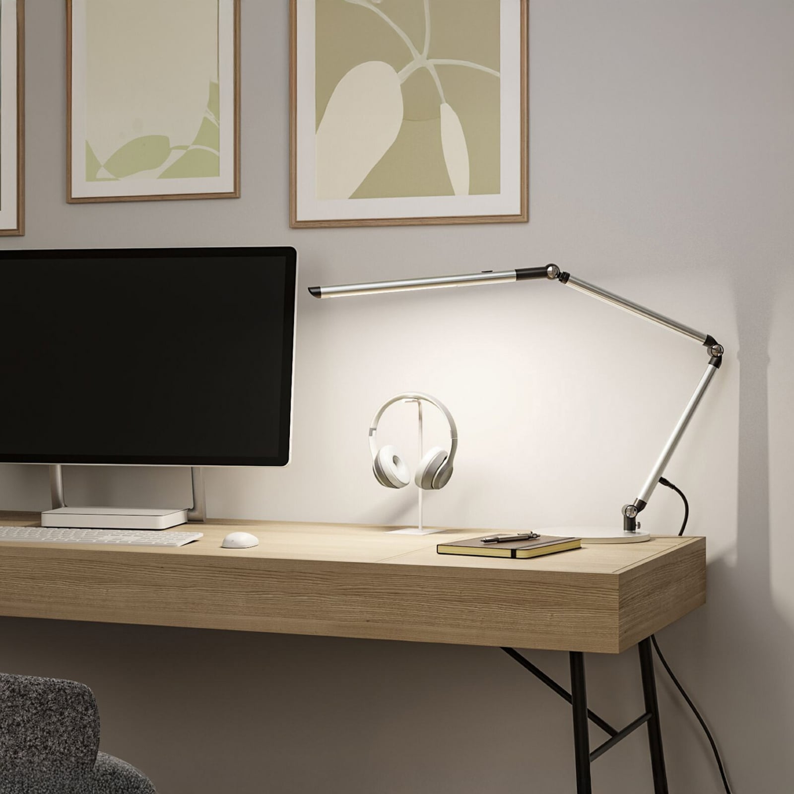Lampa biurkowa LED Paulmann FlexBar, srebrna, 36 cm, CCT