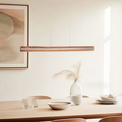 Quitani Elis LED rippvalgusti pähkelpuu/nikkel 118 cm