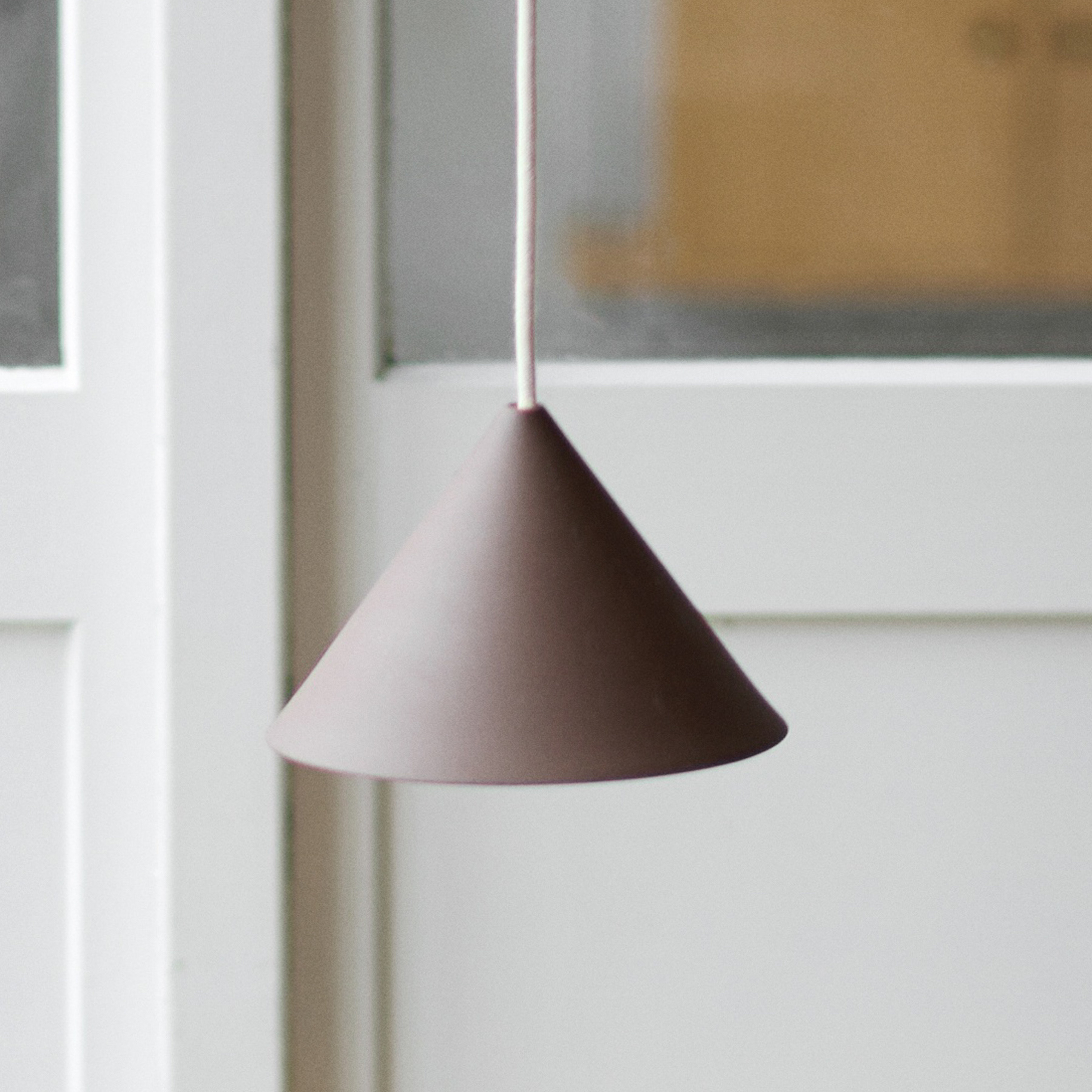 Ceramic Cone Hanging Light, brown, Ø19cm, porcelain, G9 - Moebe