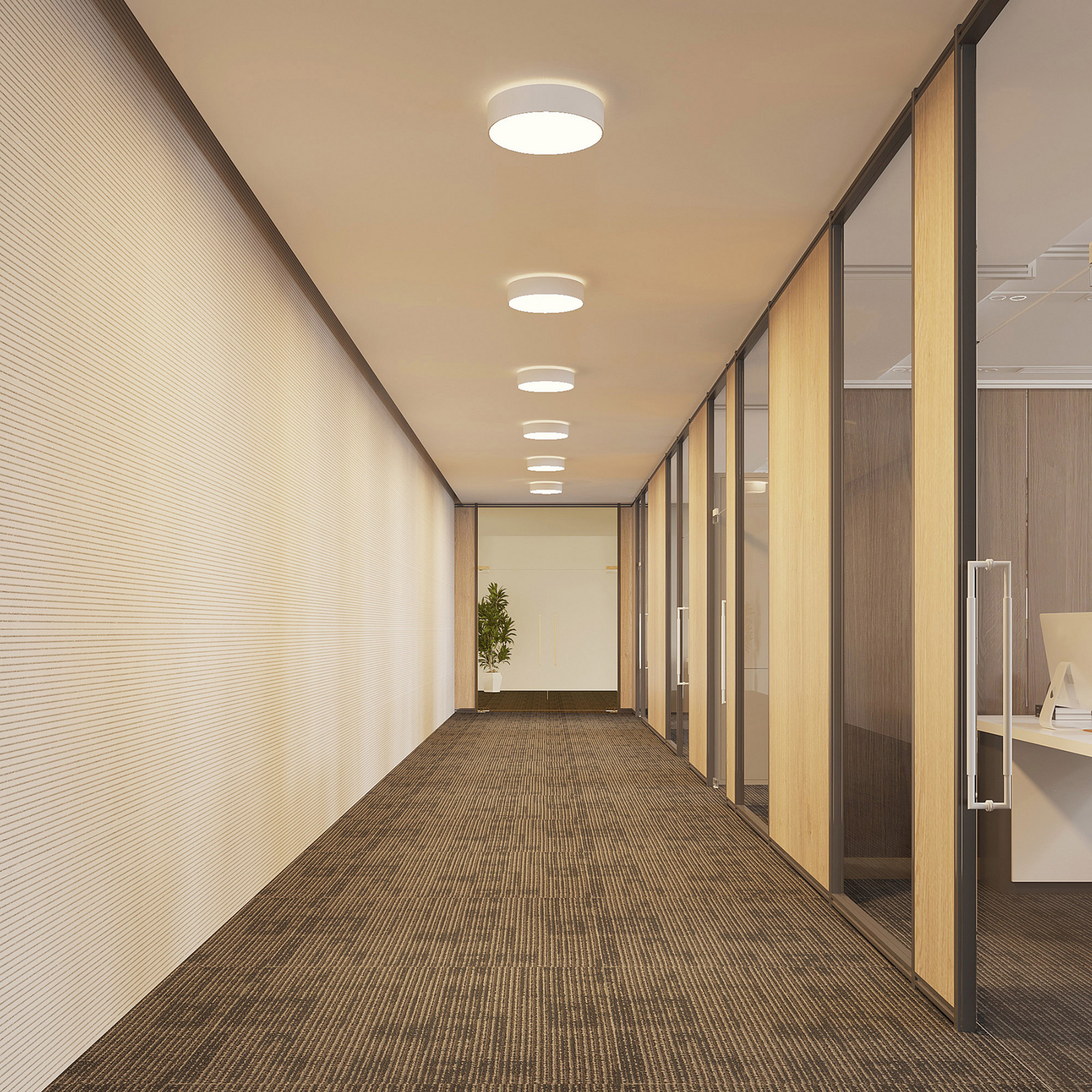 Candeeiro de teto LED Arcchio Vanida, branco, Ø 40 cm, cima/baixo