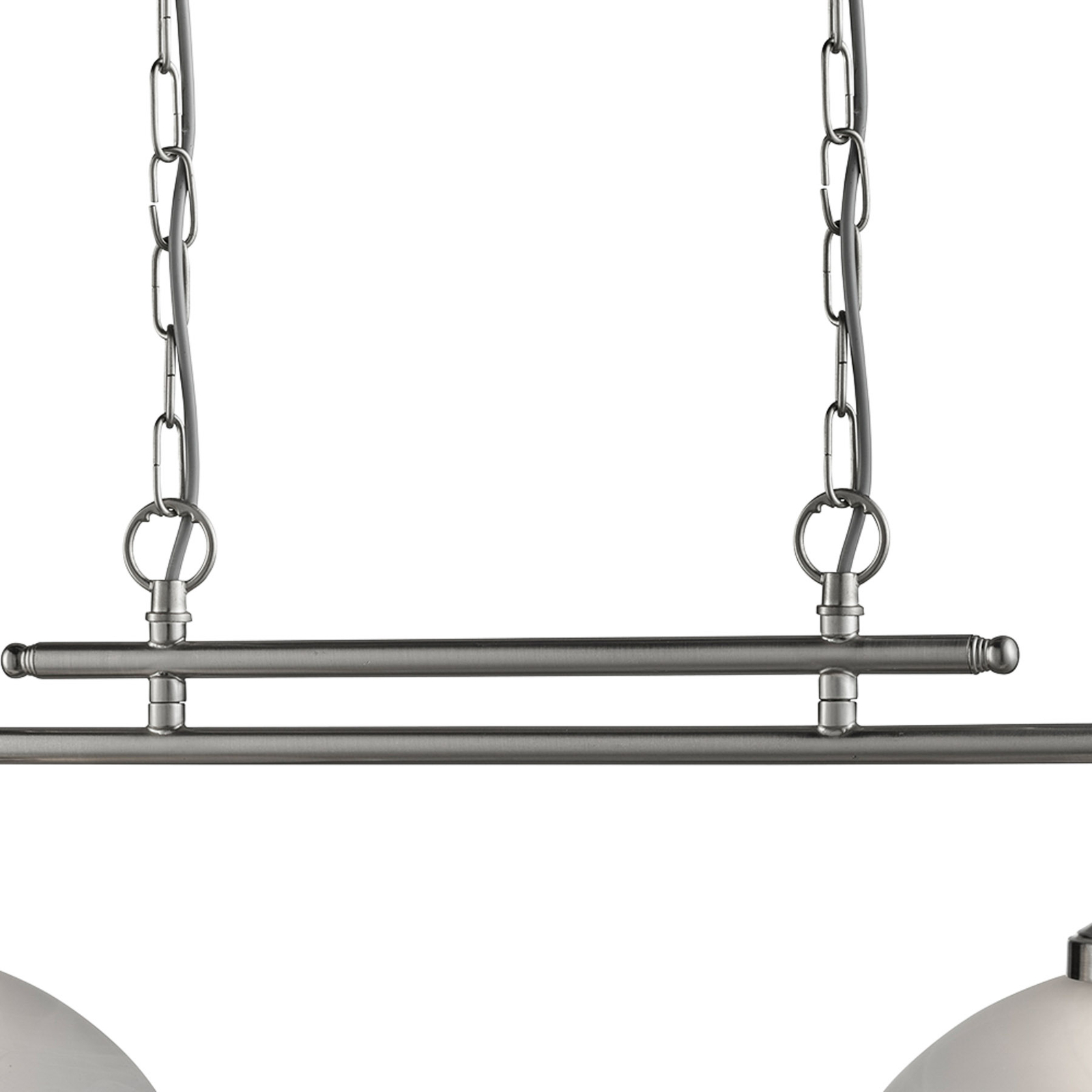 Glazen hanglamp Bistro, 2-lamps, zilver