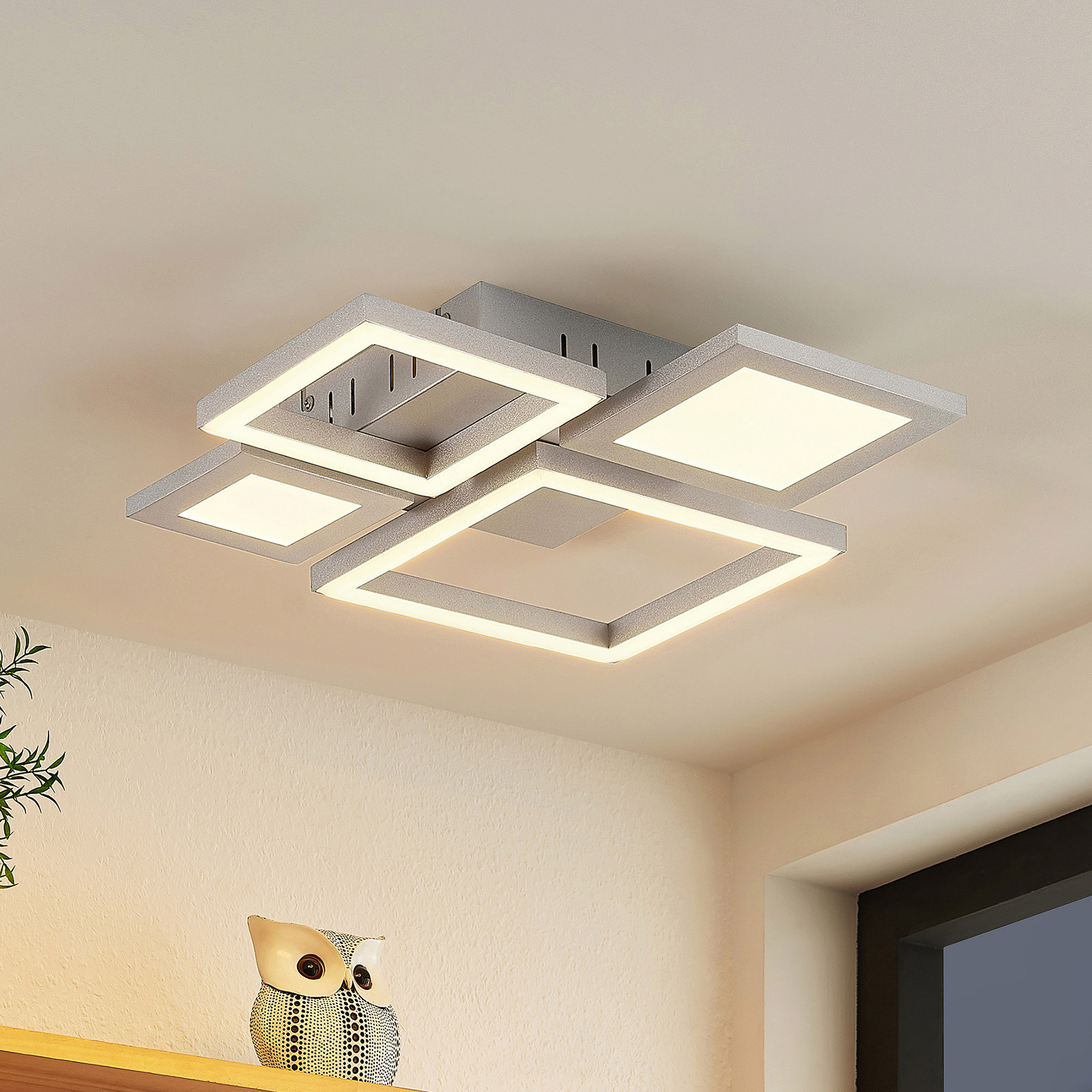 Lucande Narumi LED ceiling lamp CCT, 38 cm, white