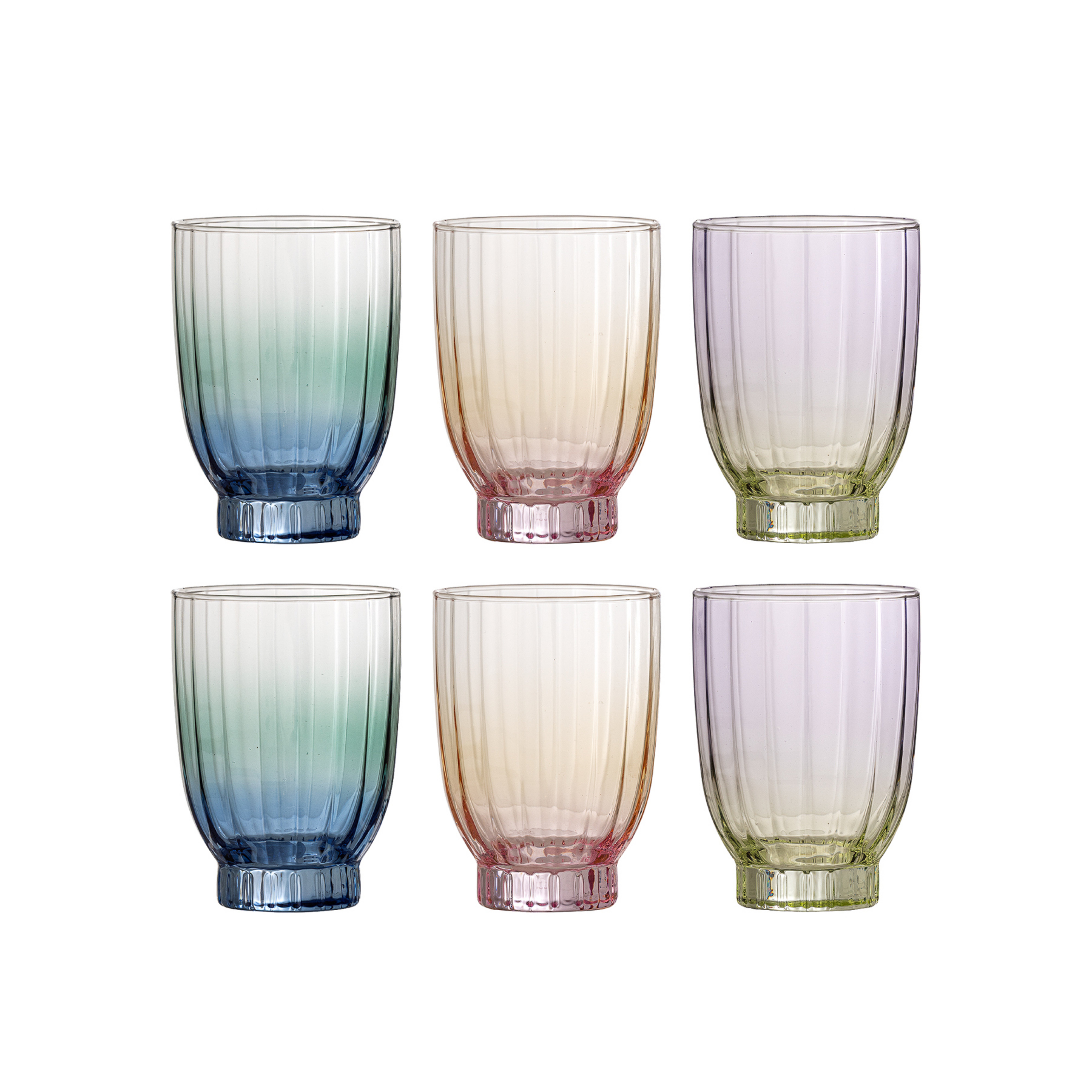 Nicoline Glas bunt 6er-Set, Höhe 11 cm, Glas - Bloomingville