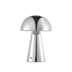 Nevijo LED-bordlampe, Ø 20 cm, USB, krom, dæmpbar - Lindby